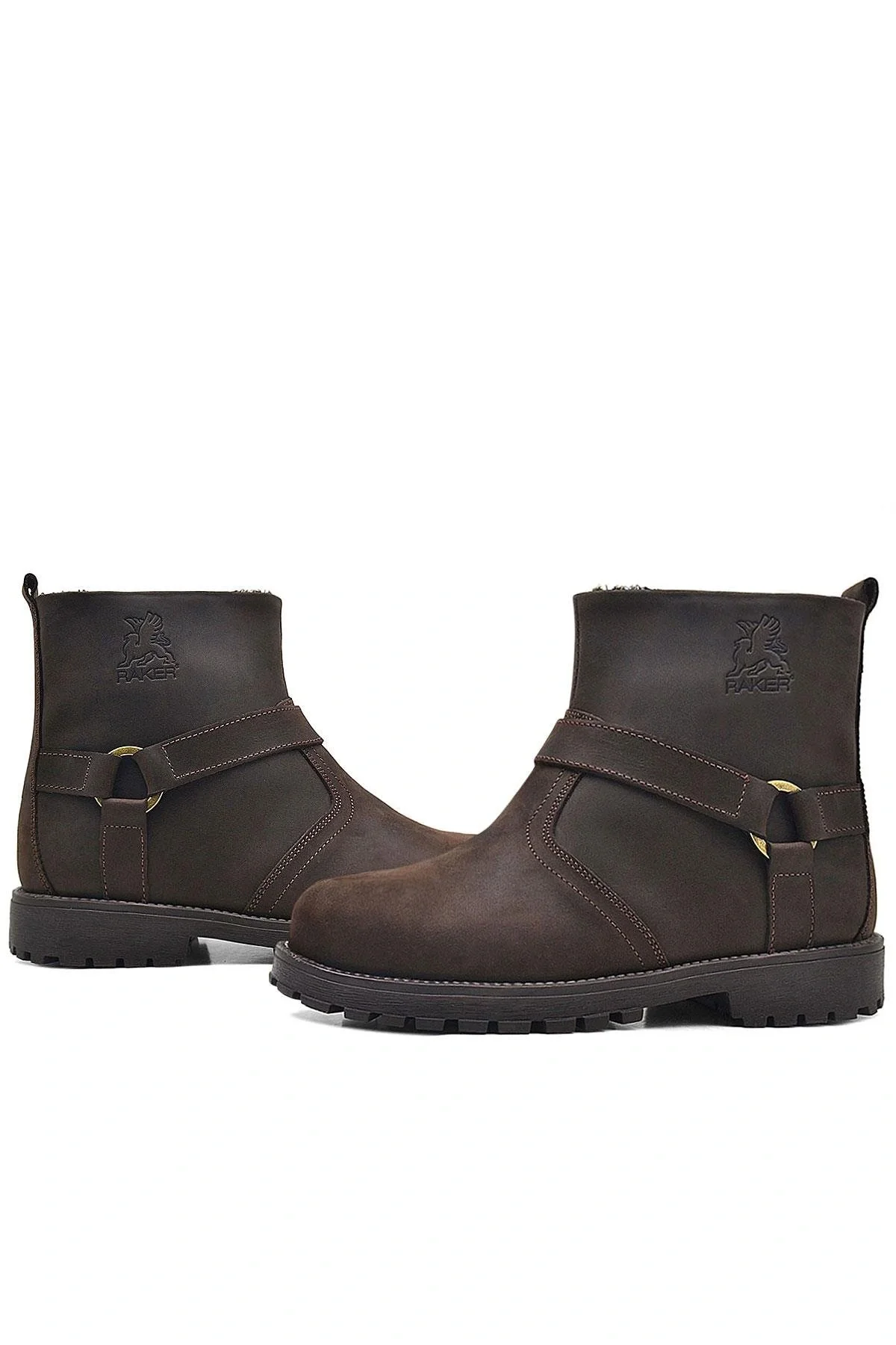 Rakerplus Chiron Hakiki Deri Fermuarlı Kışlık Çocuk Botu