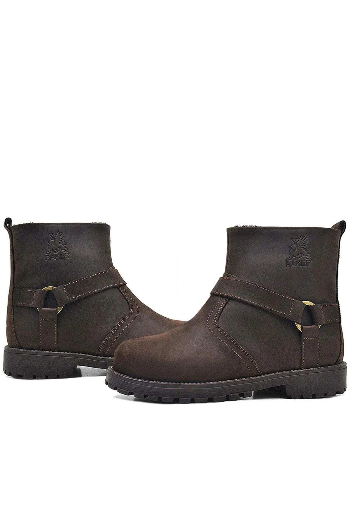 Rakerplus Chiron Hakiki Deri Fermuarlı Kışlık Çocuk Botu