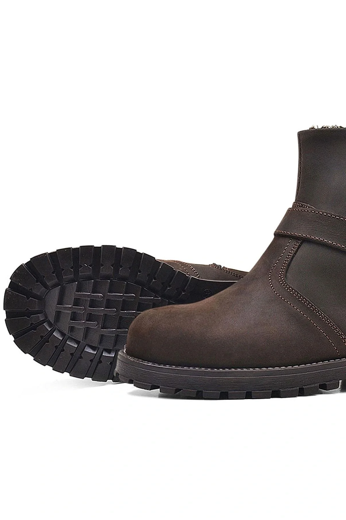 Rakerplus Chiron Hakiki Deri Fermuarlı Kışlık Çocuk Botu
