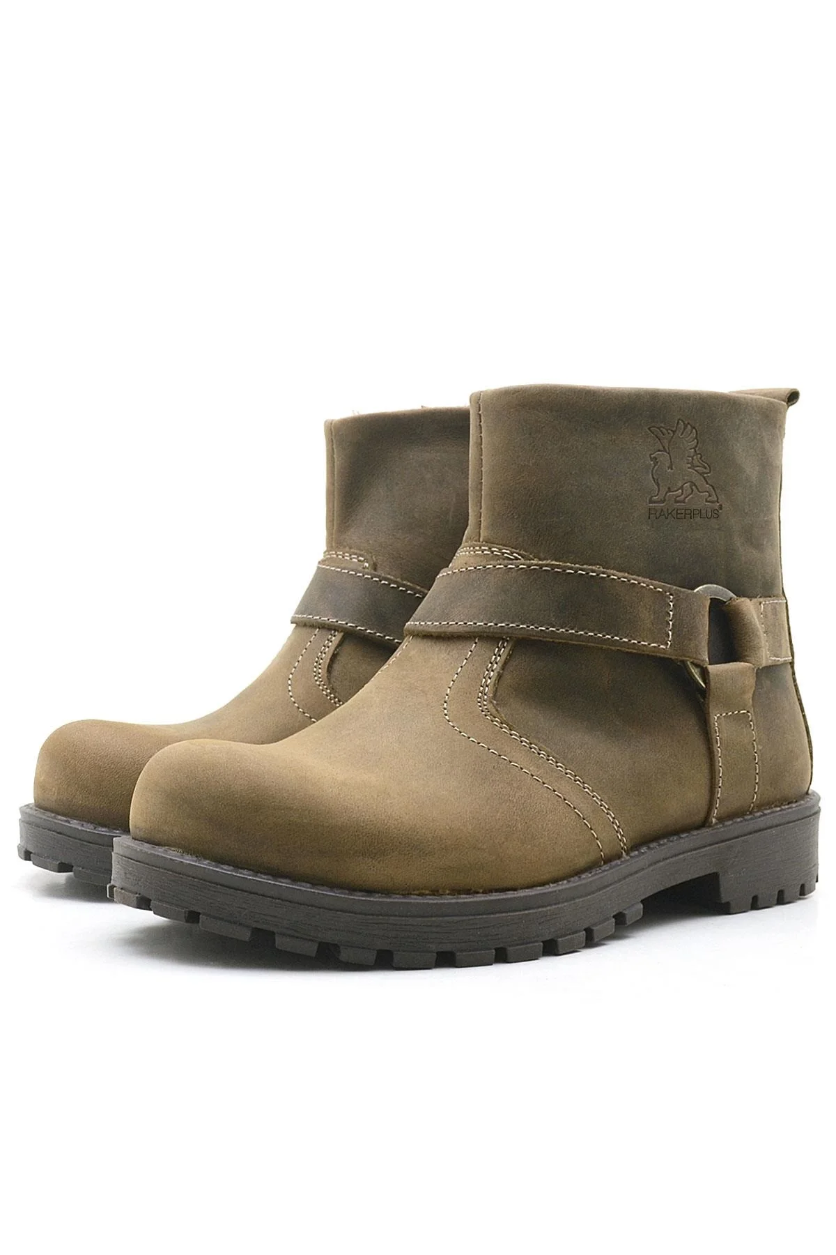 Rakerplus Chiron Hakiki Deri Kum Rengi Fermuarlı Çocuk Çizme