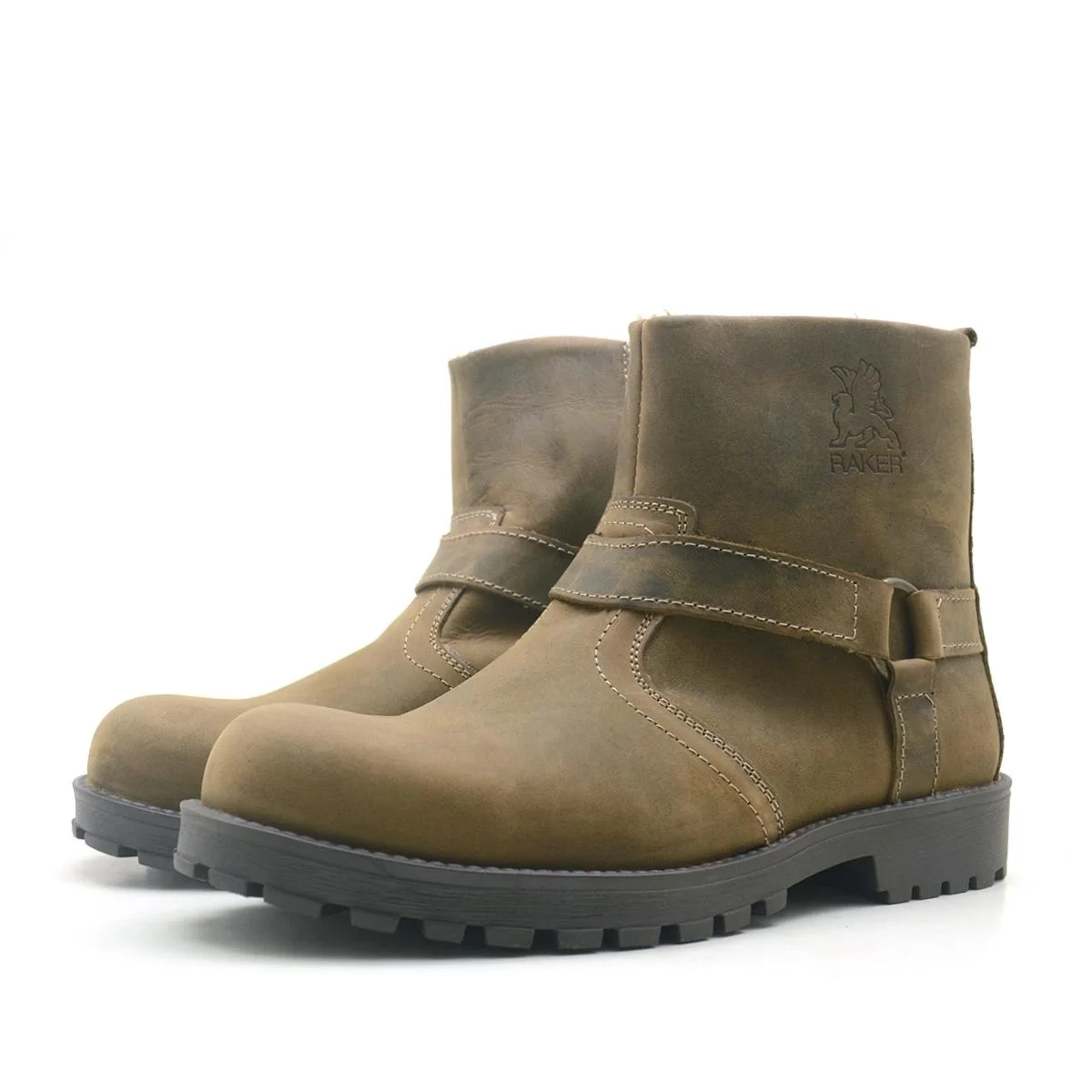Rakerplus Chiron Hakiki Deri Kum Rengi Fermuarlı Kürklü Bot