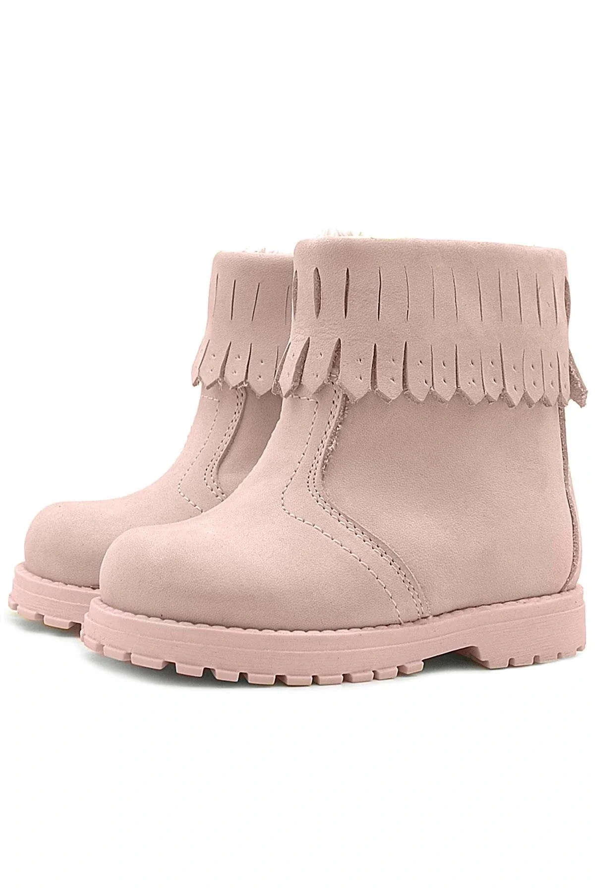Rakerplus Chiron Hakiki Deri Pembe Fermuarlı Kız Çocuk Bot Çizme
