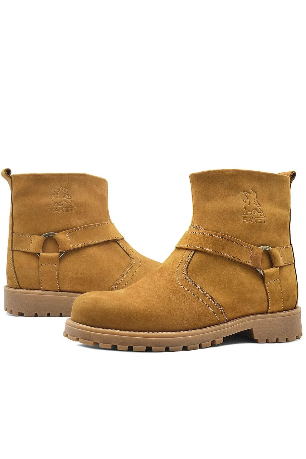 Rakerplus Chiron Hakiki Deri Sarı Fermuarlı Kışlık Bot