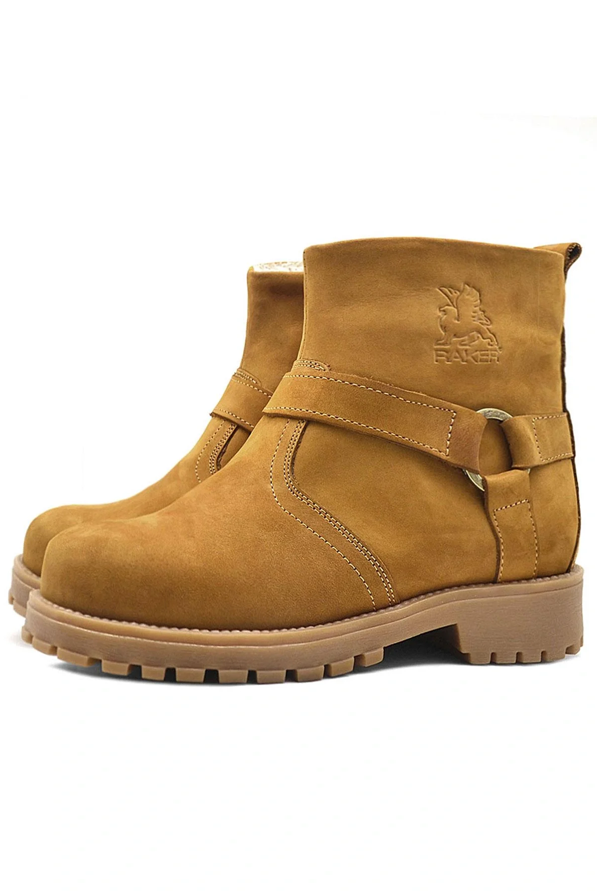 Rakerplus Chiron Hakiki Deri Sarı Fermuarlı Unisex Çocuk Çizme