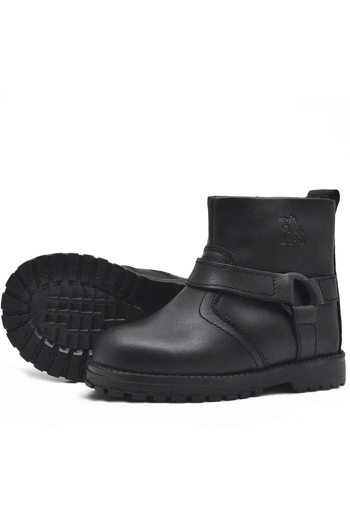 Rakerplus Chiron Hakiki Deri Siyah Fermuarlı Bebek Çizme