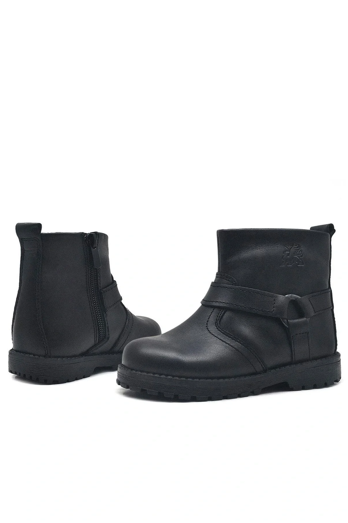 Rakerplus Chiron Hakiki Deri Siyah Fermuarlı Bebek Çizme