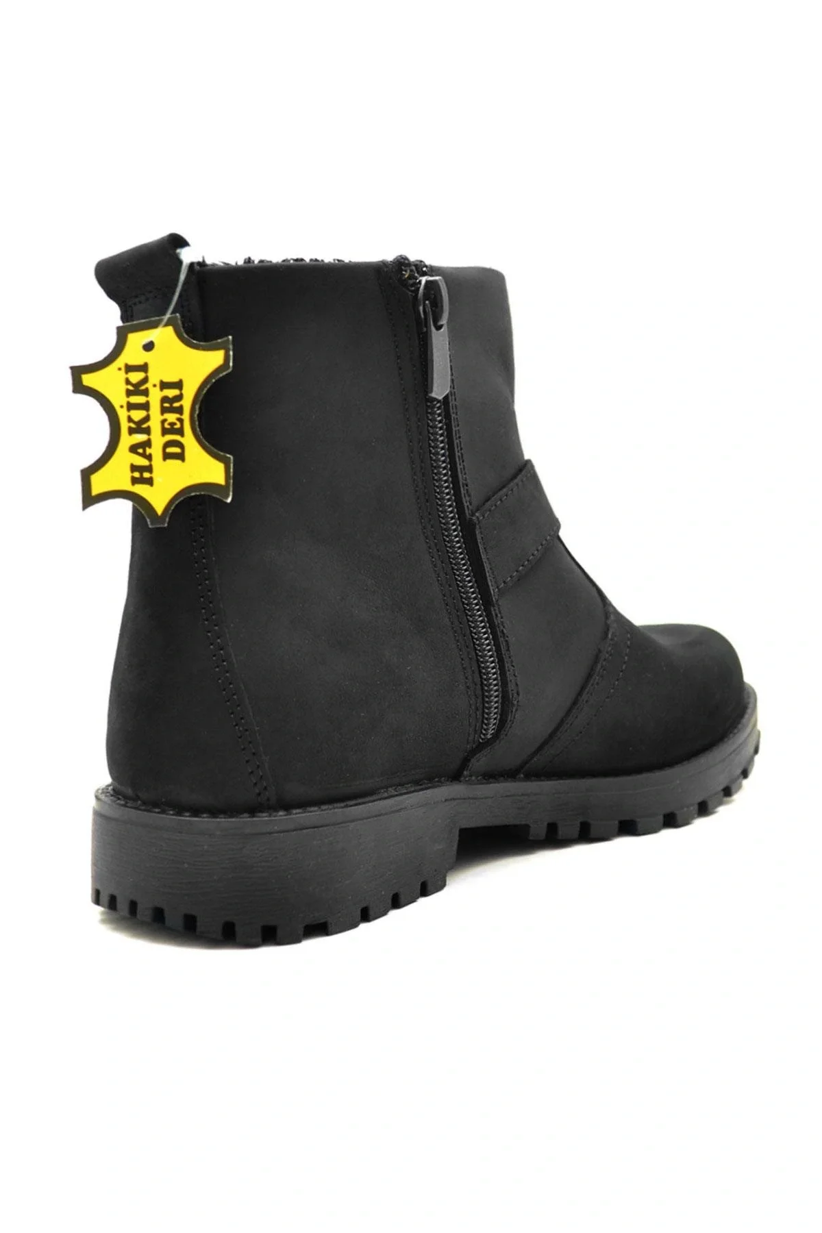 Rakerplus Chiron Hakiki Deri Siyah Fermuarlı Bot