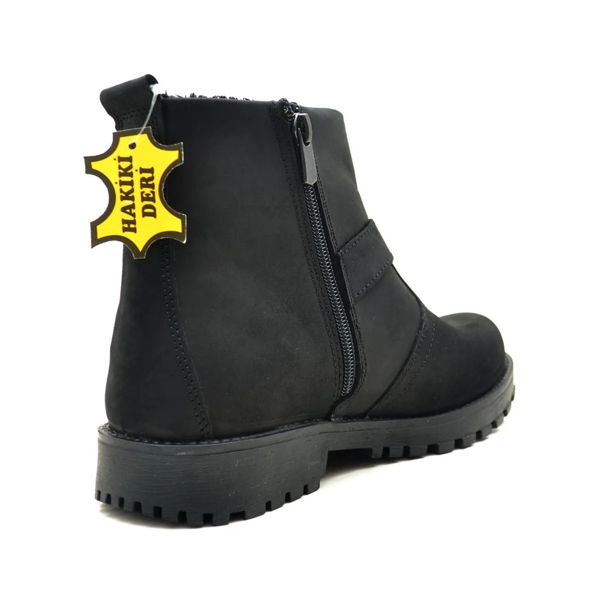 Rakerplus Chiron Hakiki Deri Siyah Fermuarlı Bot