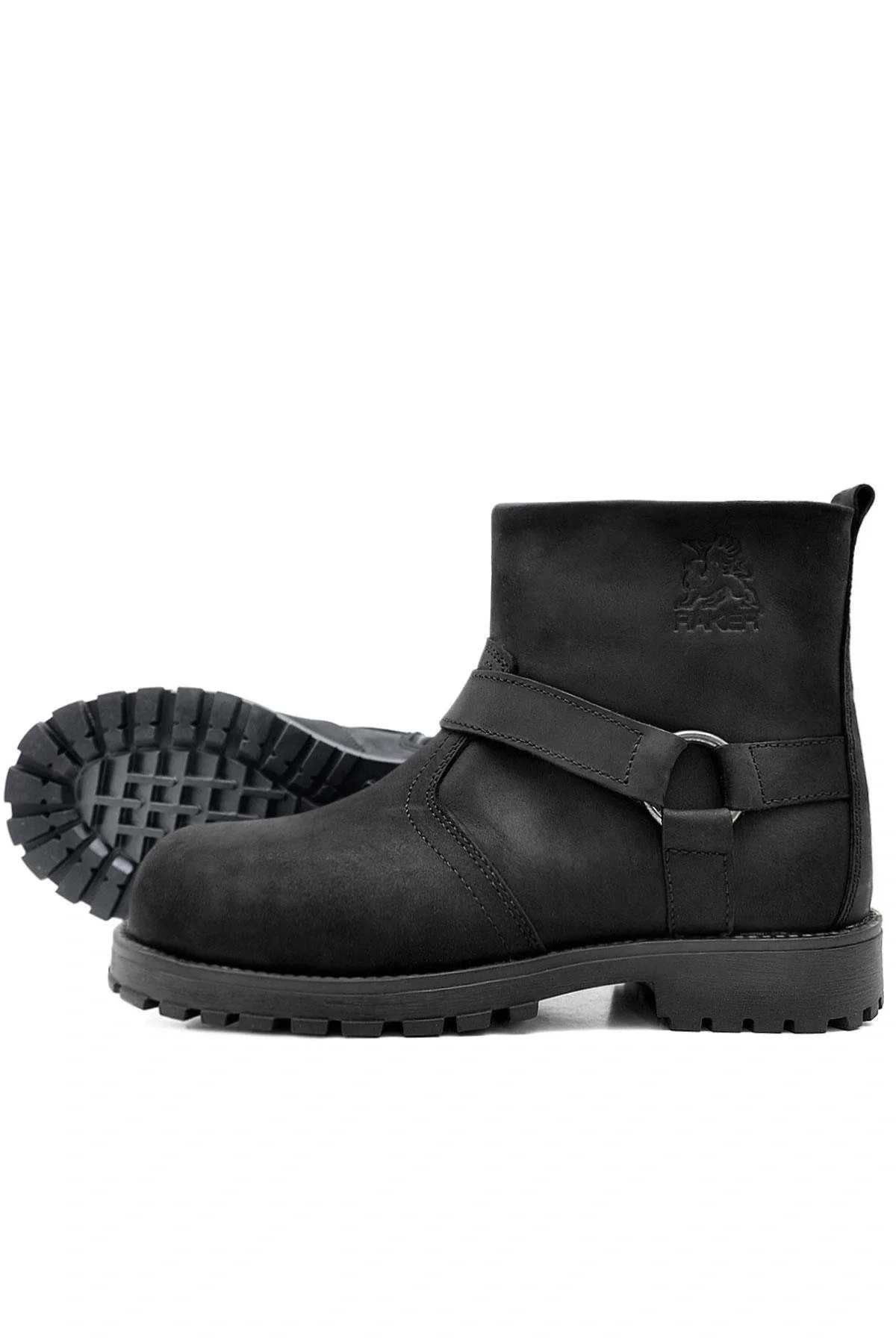 Rakerplus Chiron Hakiki Deri Siyah Fermuarlı Bot