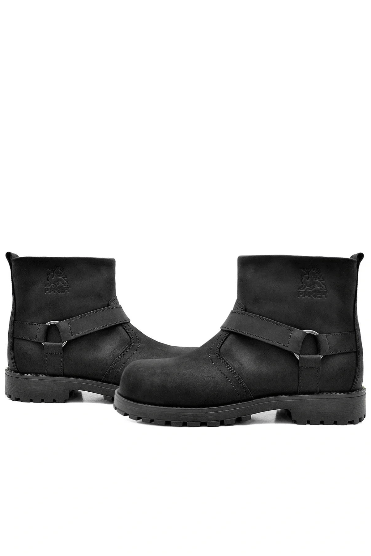 Rakerplus Chiron Hakiki Deri Siyah Fermuarlı Bot