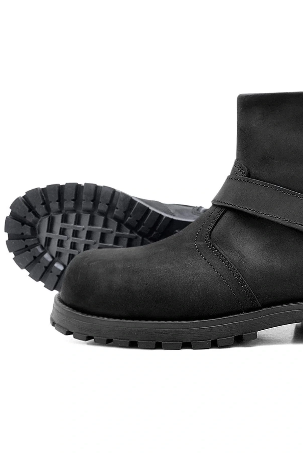 Rakerplus Chiron Hakiki Deri Siyah Fermuarlı Bot