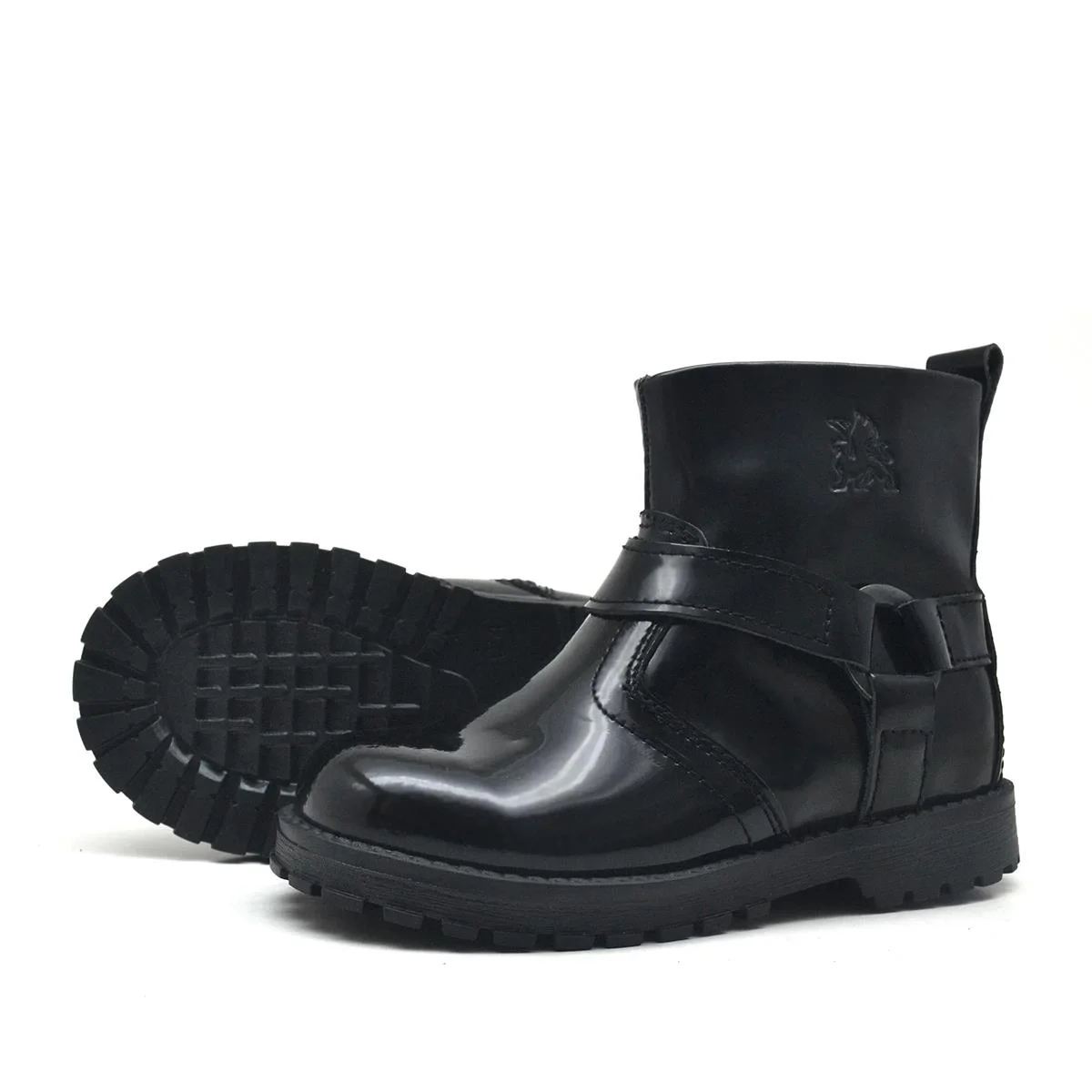 Rakerplus Chiron Hakiki Deri Siyah Rugan Fermuarlı Kız Bebek Bot