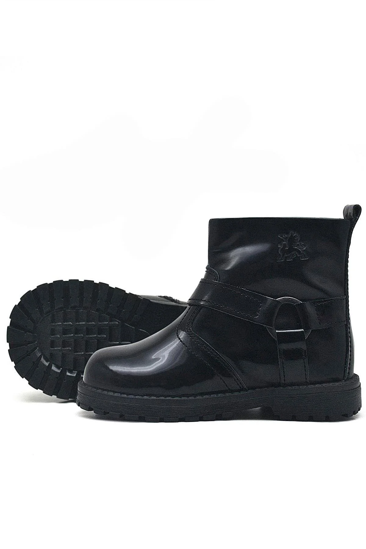 Rakerplus Chiron Hakiki Deri Siyah Rugan Fermuarlı Kız Bebek Bot