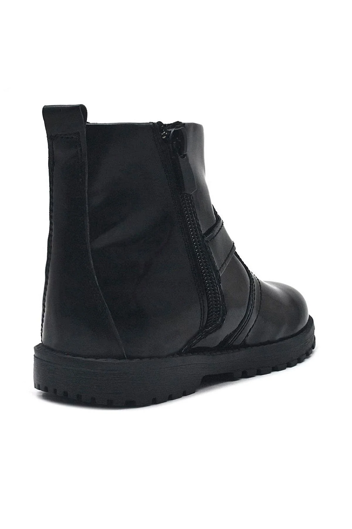 Rakerplus Chiron Hakiki Deri Siyah Rugan Fermuarlı Kız Bebek Bot