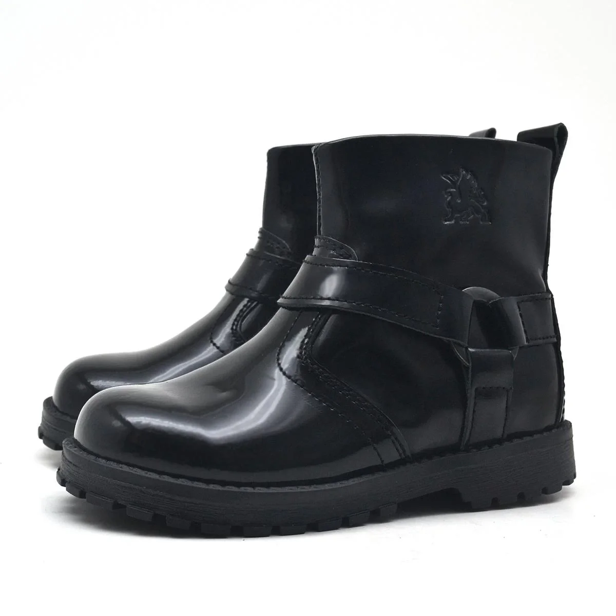 Rakerplus Chiron Hakiki Deri Siyah Rugan Fermuarlı Kız Bebek Bot