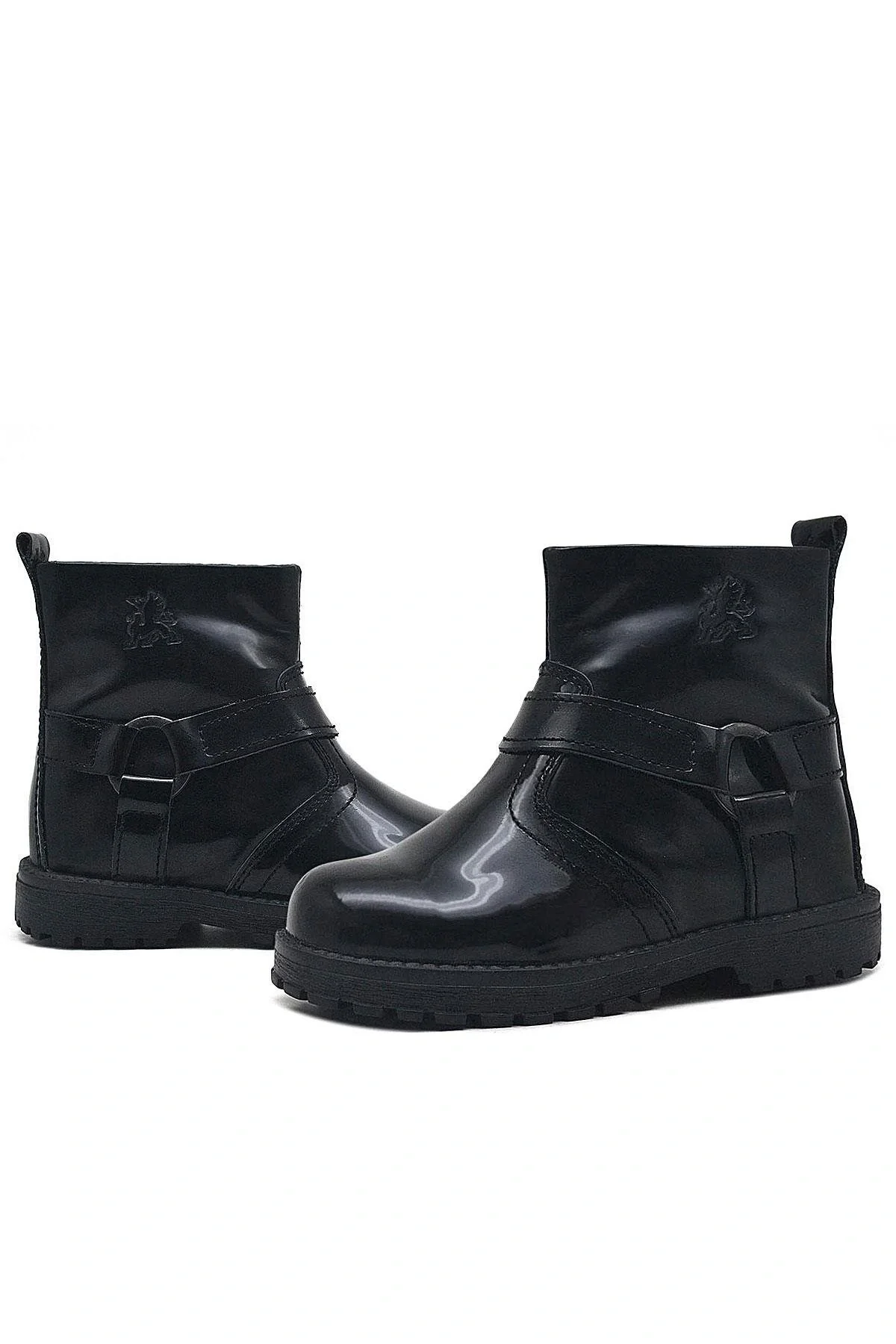 Rakerplus Chiron Hakiki Deri Siyah Rugan Fermuarlı Kız Bebek Bot