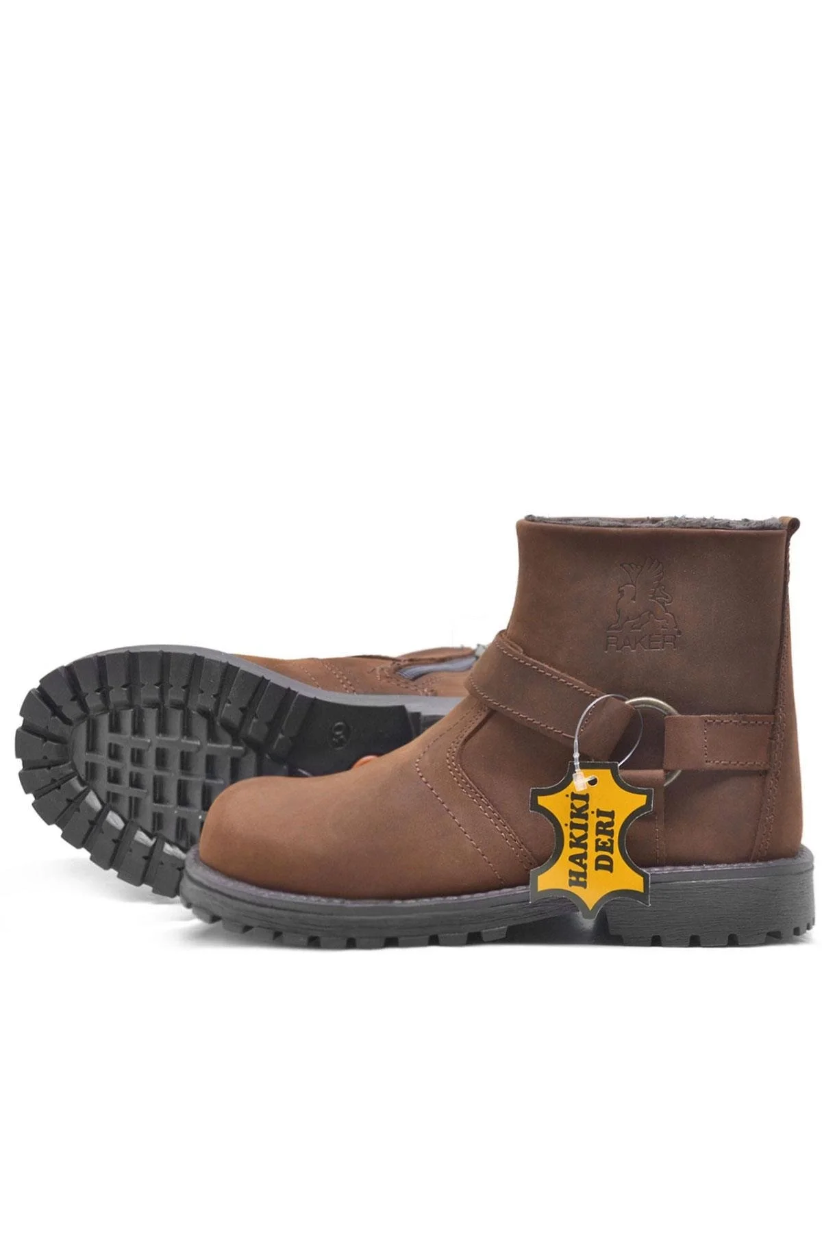 Rakerplus Chiron Hakiki Deri Tarçın Fermuarlı Kürklü Çizme