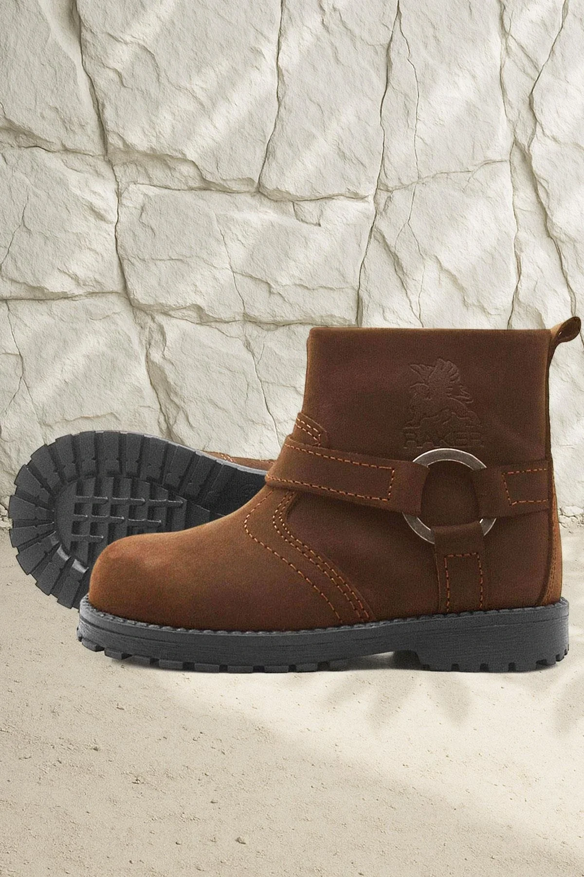 Rakerplus Chiron Hakiki Deri Tarçın Rengi Fermuarlı Bebek Çizme