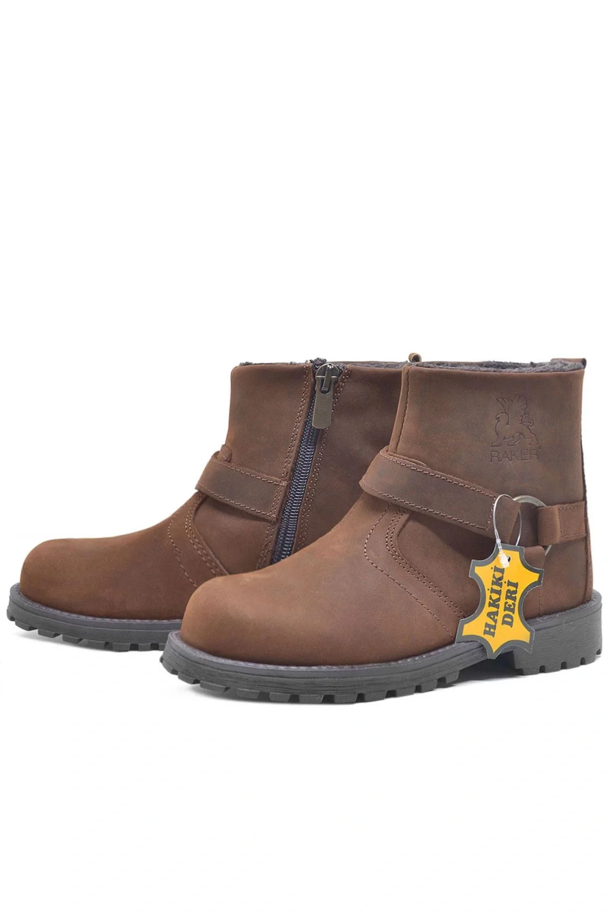 Rakerplus Chiron Hakiki Deri Tarçın Rengi Fermuarlı Çocuk Çizme