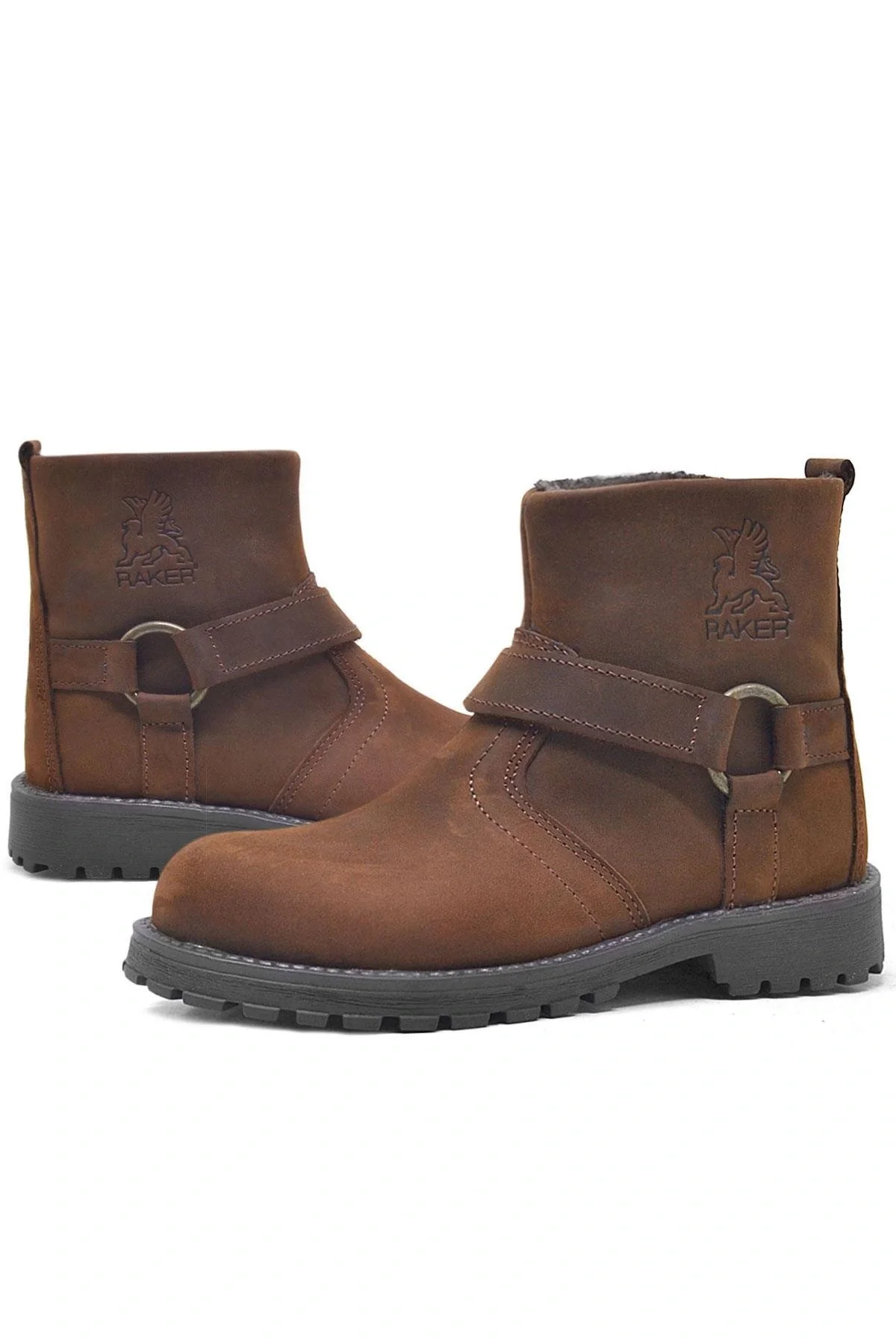 Rakerplus Chiron Hakiki Deri Tarçın Rengi Fermuarlı Çocuk Çizme