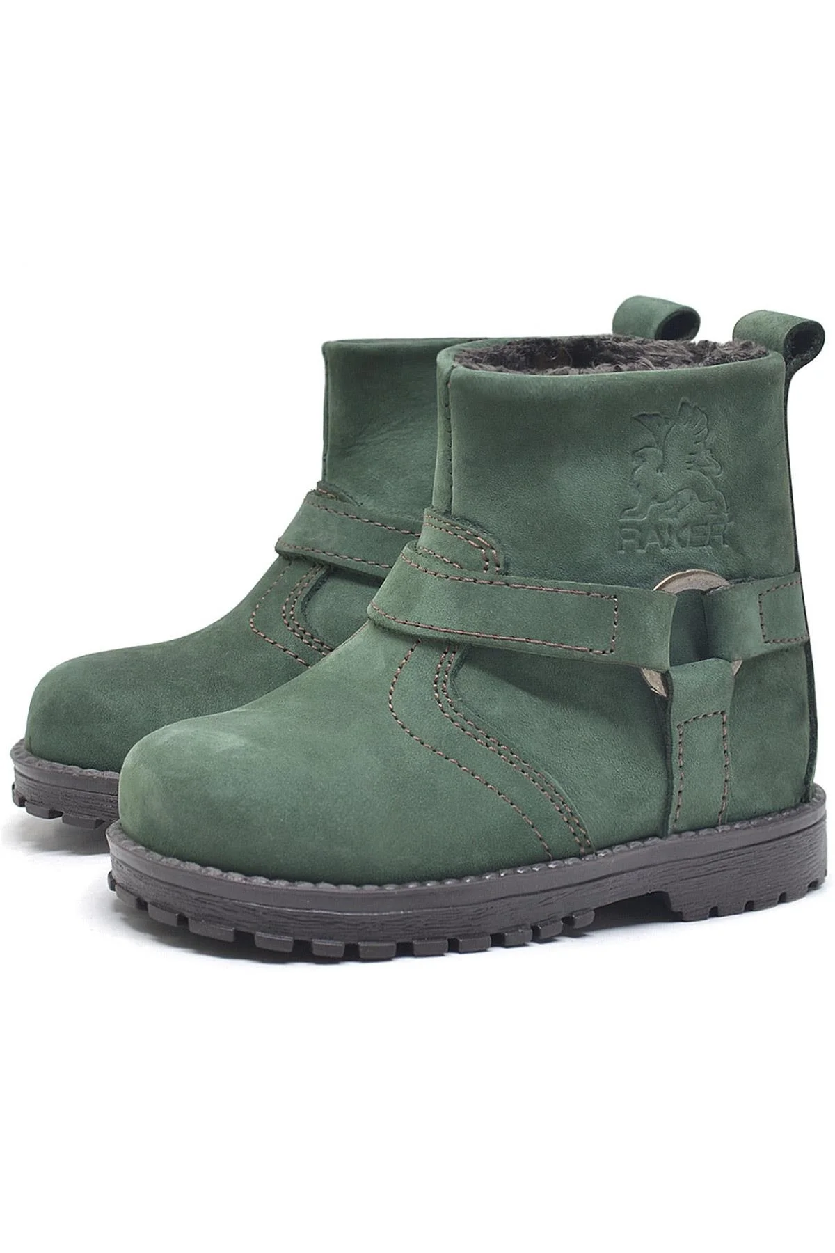 Rakerplus Chiron Hakiki Deri Yeşil Fermuarlı Unisex Bebek Bot