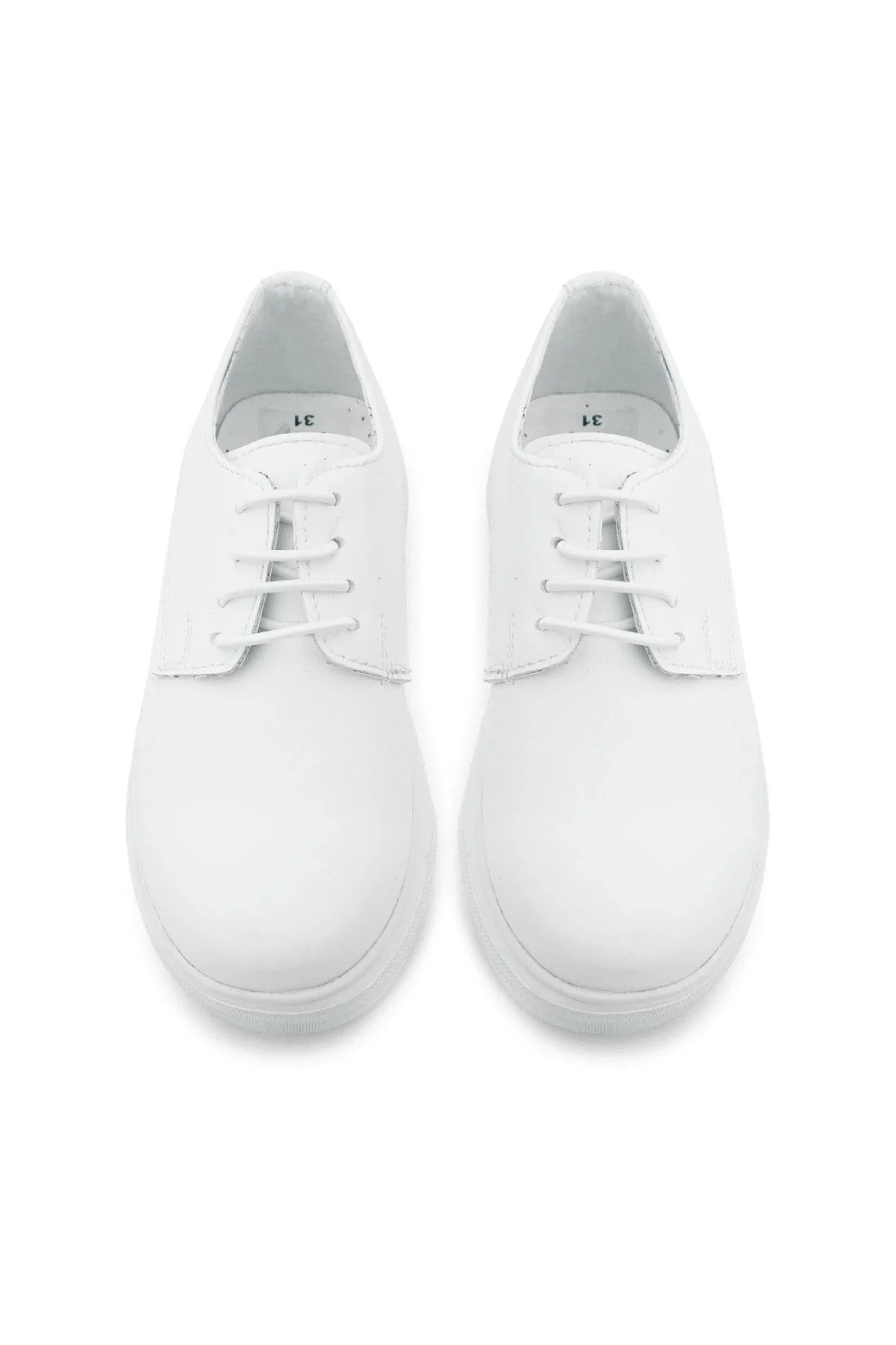 Rakerplus Derby Beyaz Cilt Yüksek Taban Çocuk Klasik Ayakkabı