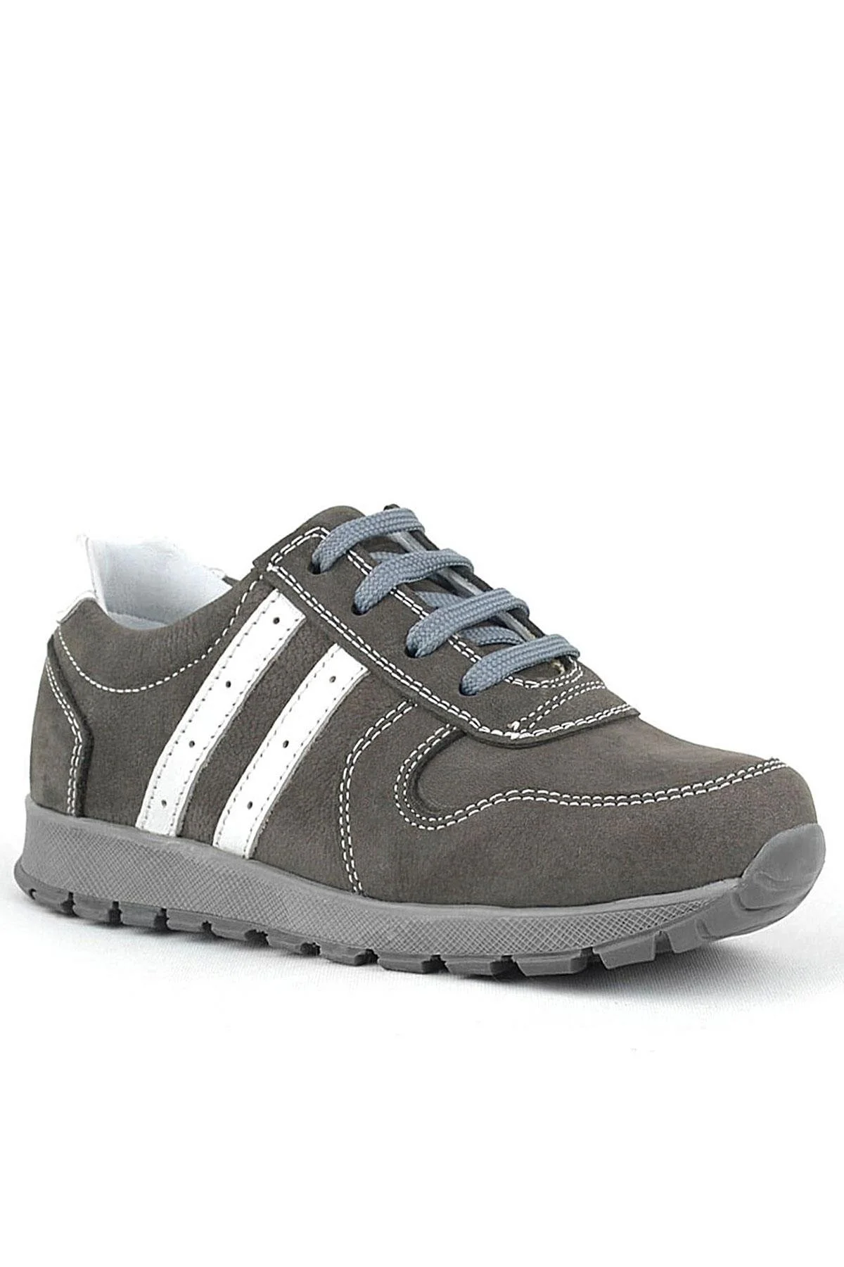 Rakerplus Deri Gri Fermuarlı Spor Ayakkabı Sneaker