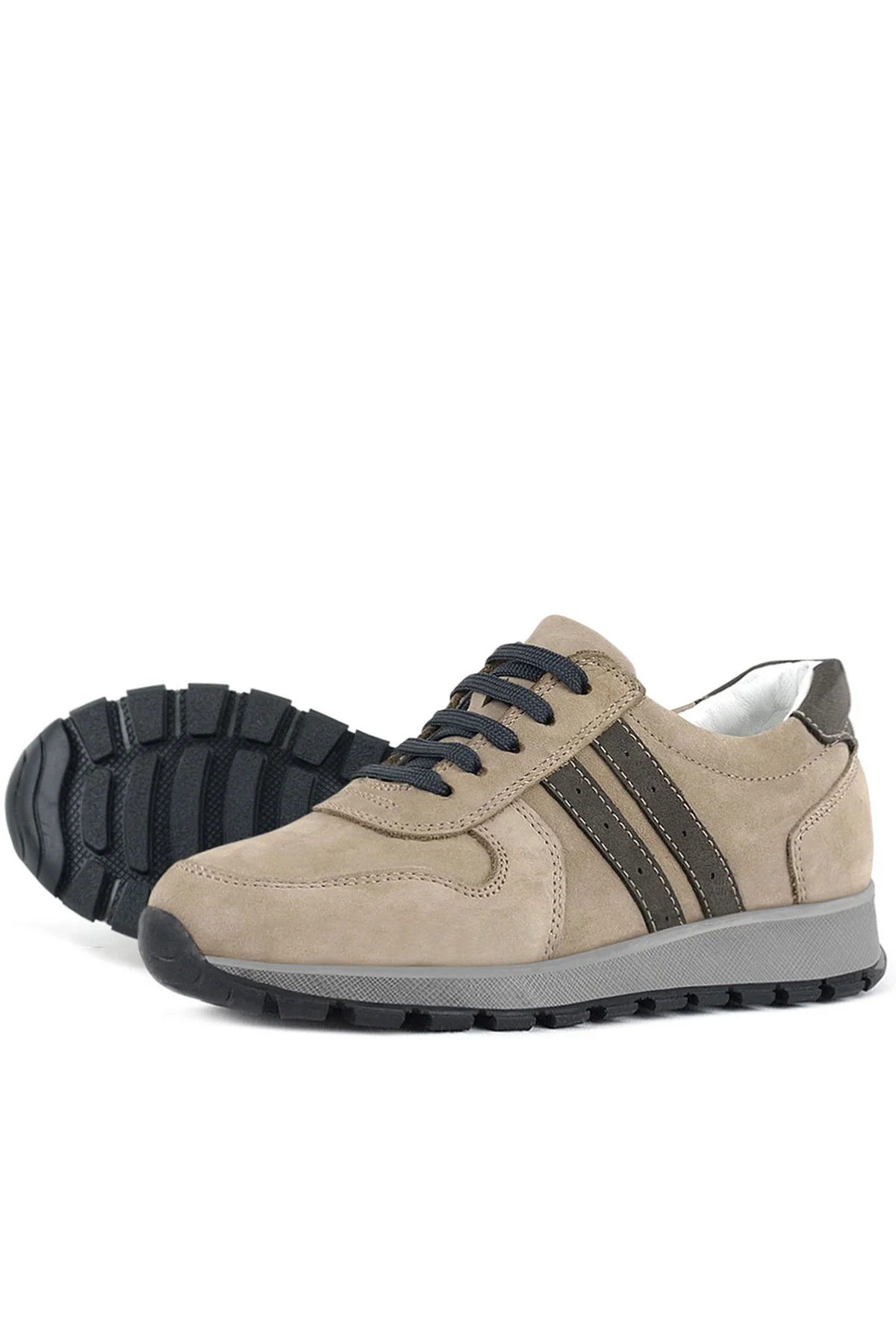 Rakerplus Deri Kum Rengi Fermuarlı Spor Ayakkabı Sneaker