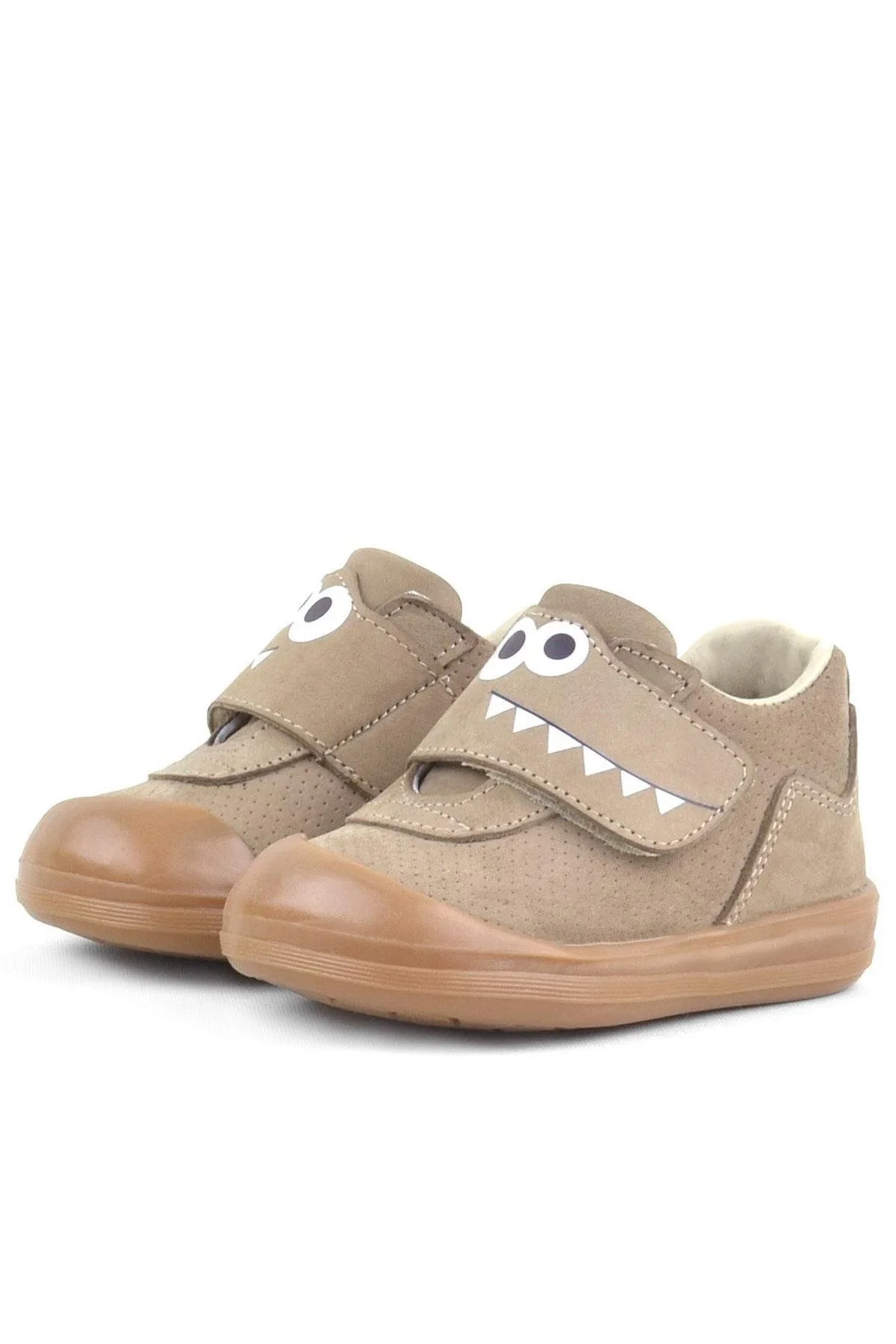 Rakerplus Dino Hakiki Deri Kum Rengi Yüksek Bilekli Bebek Ayakkabı