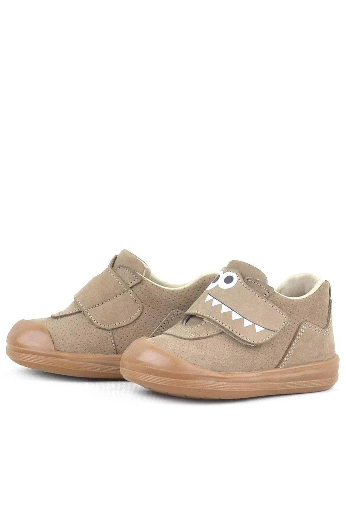 Rakerplus Dino Hakiki Deri Kum Rengi Yüksek Bilekli Bebek Ayakkabı