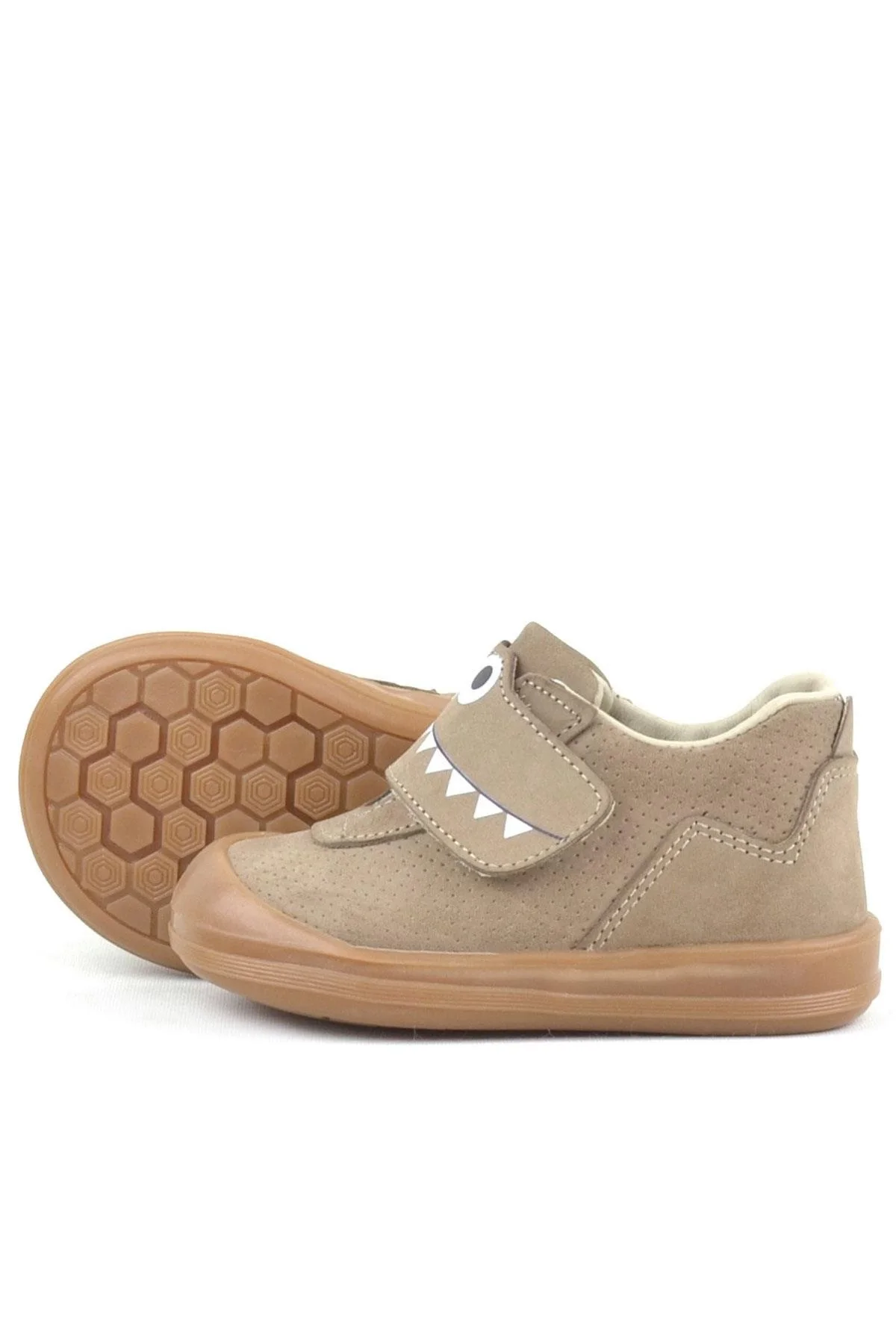 Rakerplus Dino Hakiki Deri Kum Rengi Yüksek Bilekli Bebek Ayakkabı