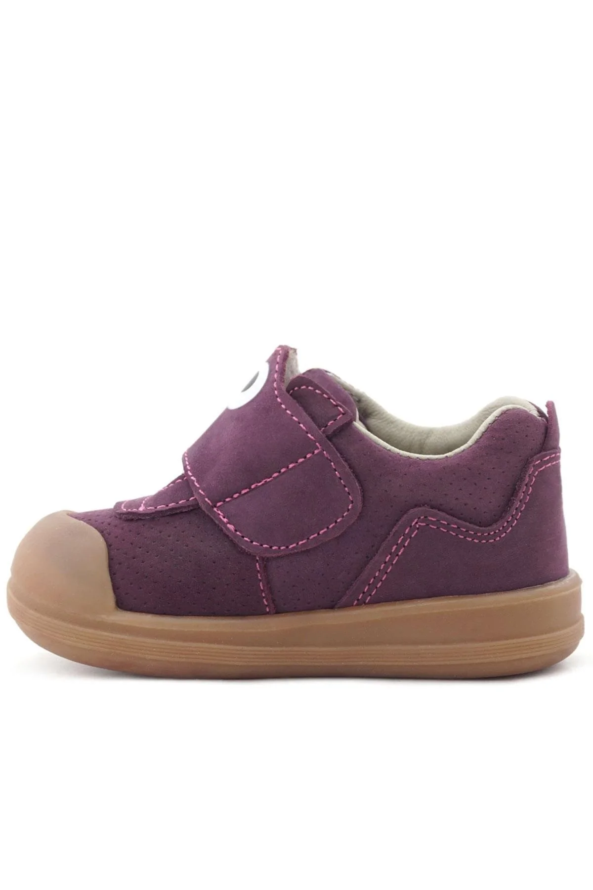 Rakerplus Dino Hakiki Deri Mor Kahverengi Yüksek Bilekli Bebek Ayakkabı