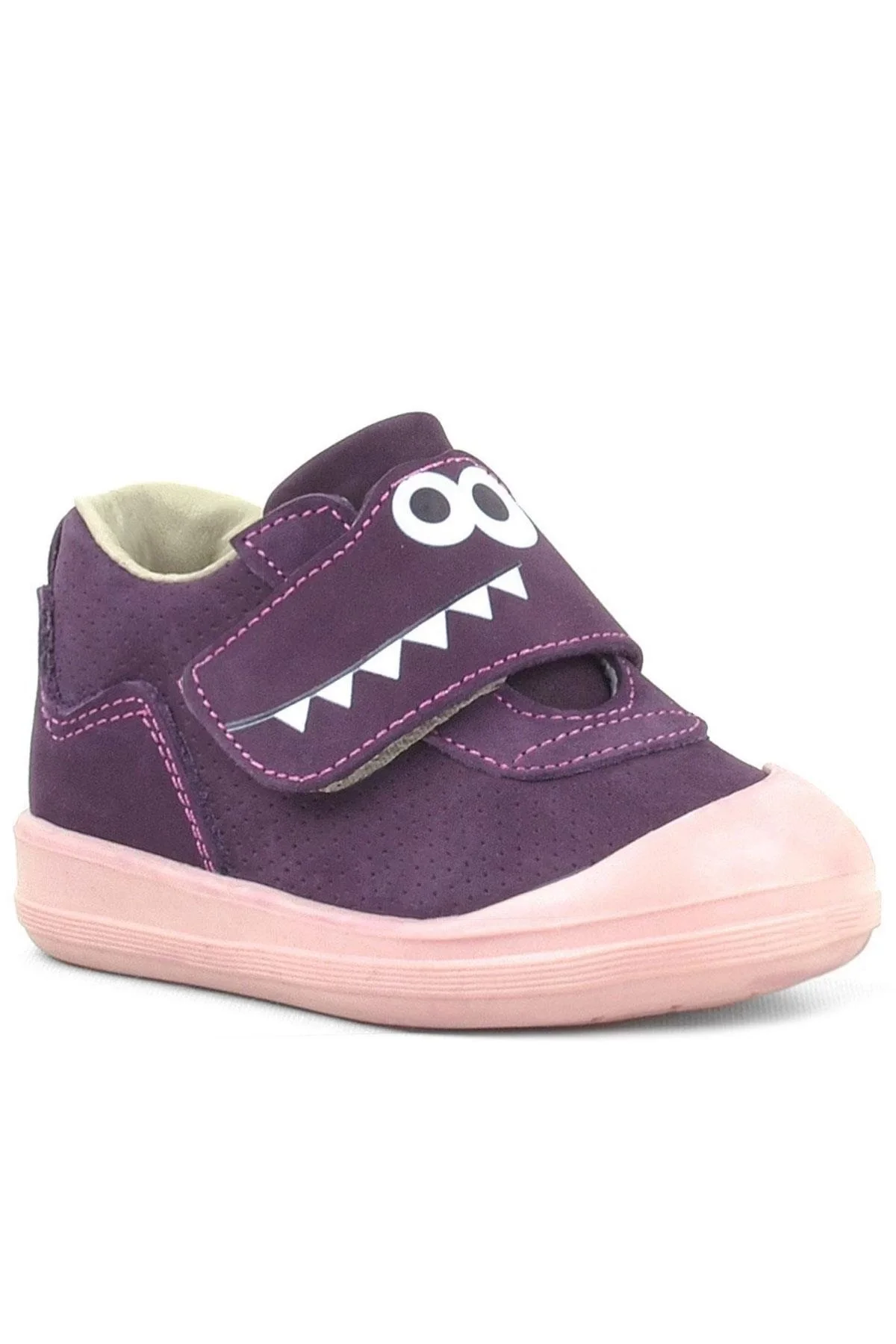 Rakerplus Dino Hakiki Deri Mor Yüksek Bilekli Bebek Ayakkabı