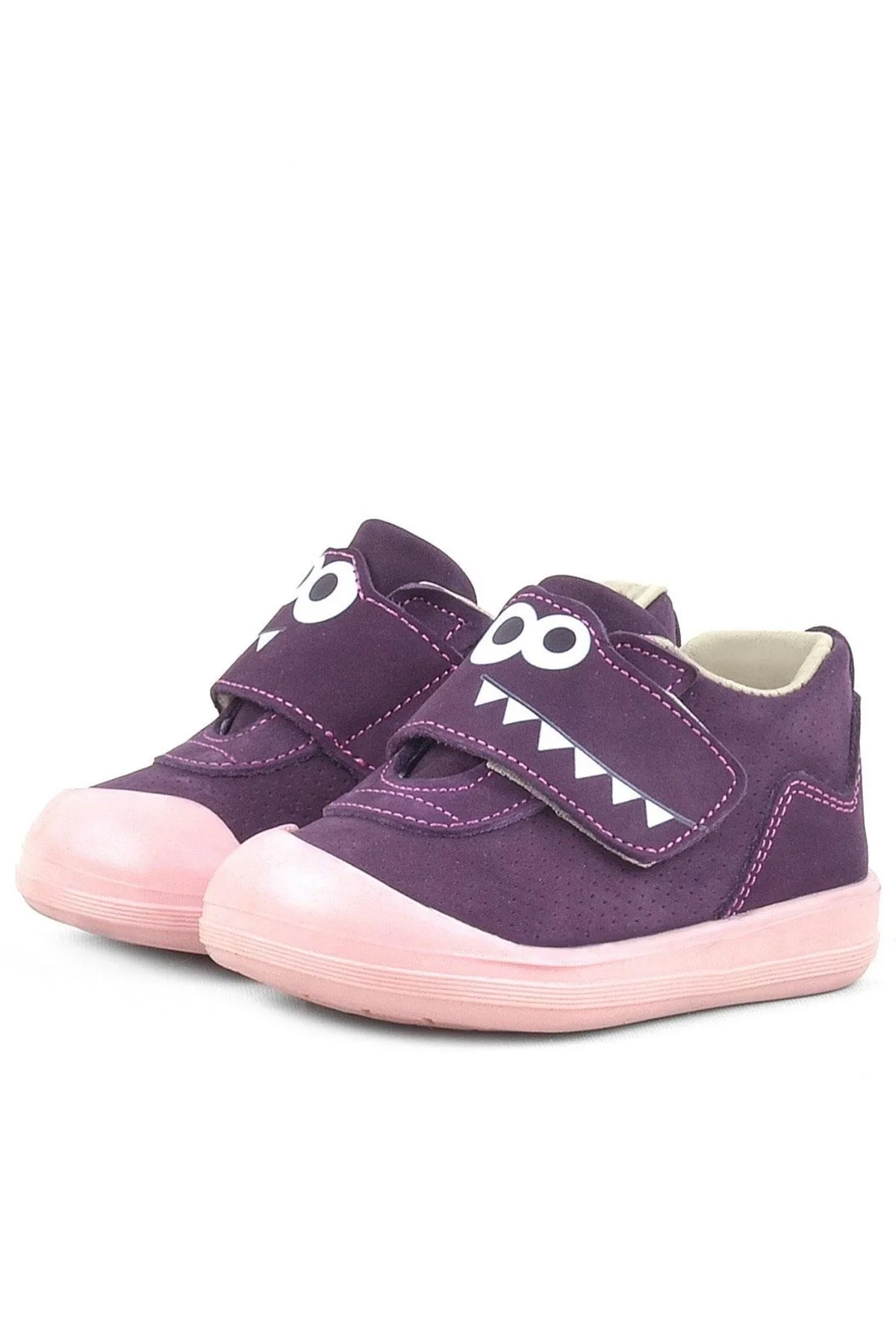 Rakerplus Dino Hakiki Deri Mor Yüksek Bilekli Bebek Ayakkabı