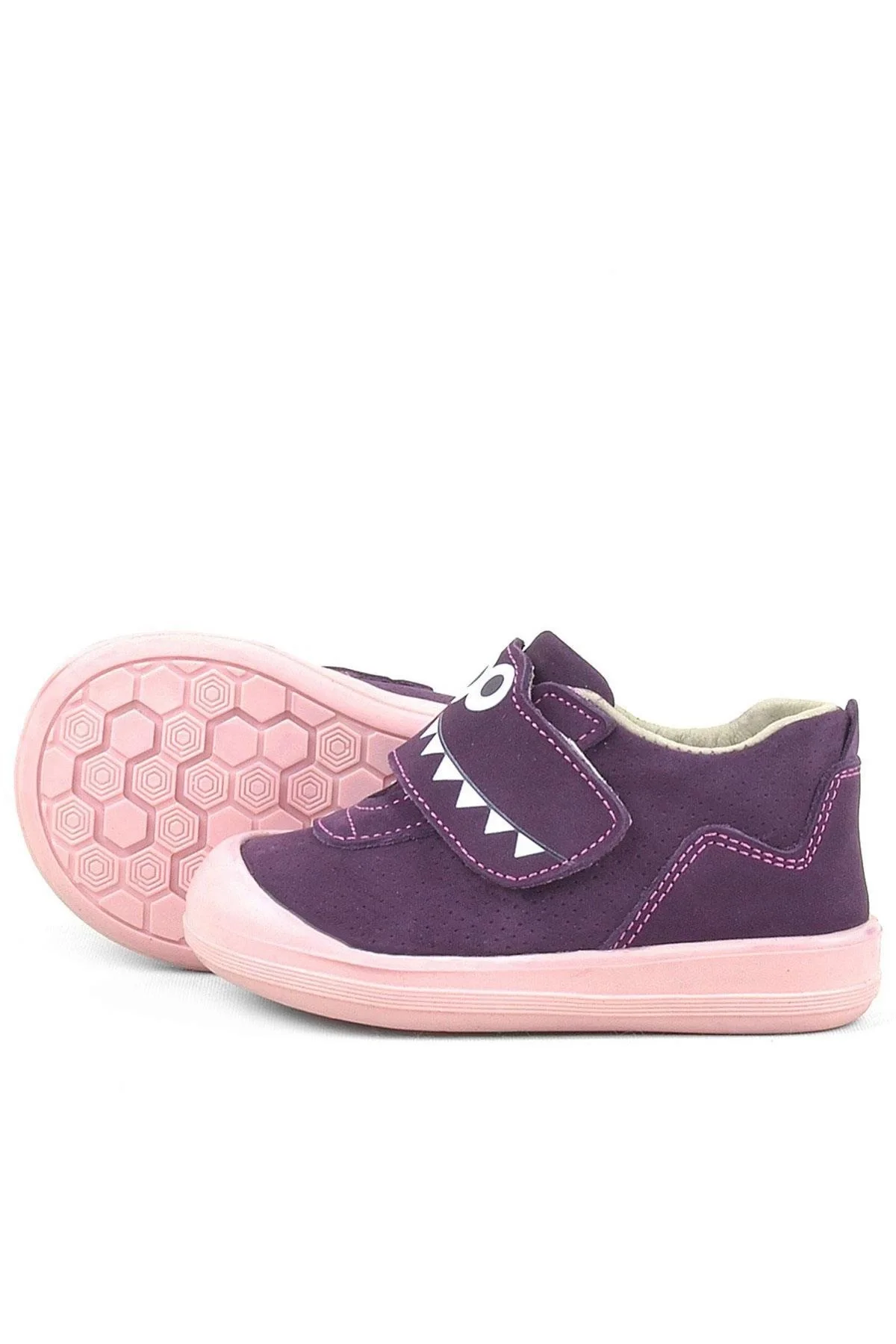 Rakerplus Dino Hakiki Deri Mor Yüksek Bilekli Bebek Ayakkabı