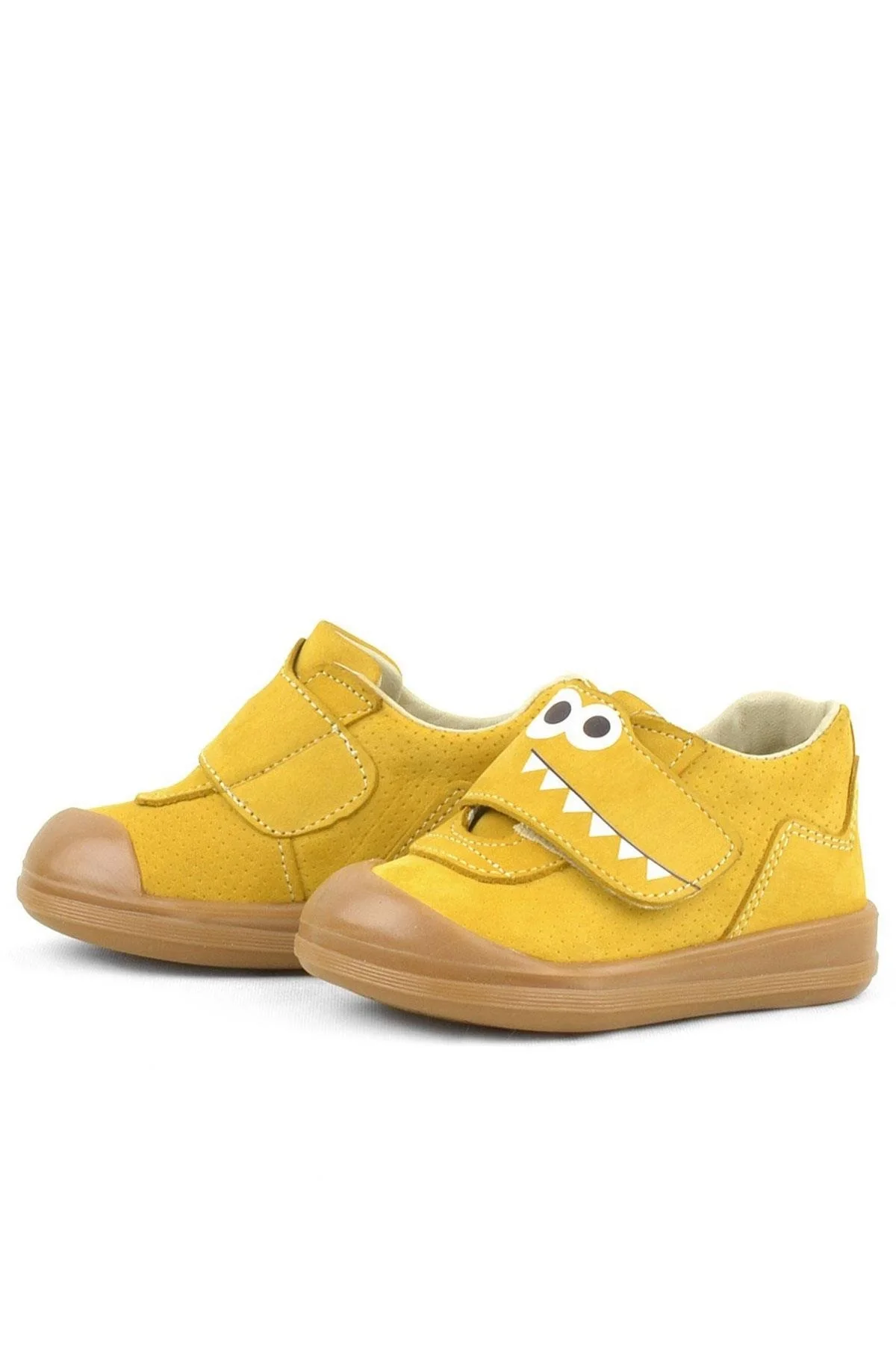 Rakerplus Dino Hakiki Deri Sarı Yüksek Bilekli Bebek Ayakkabı