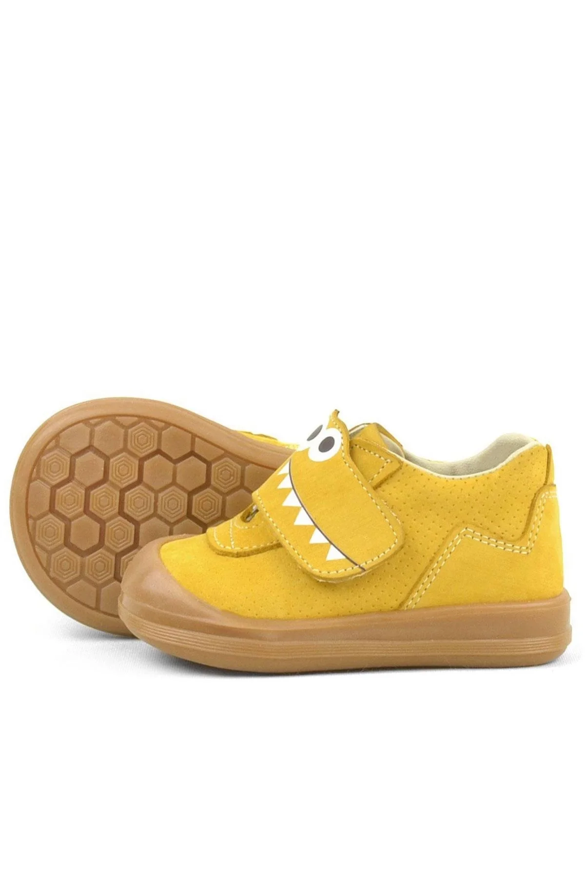 Rakerplus Dino Hakiki Deri Sarı Yüksek Bilekli Bebek Ayakkabı