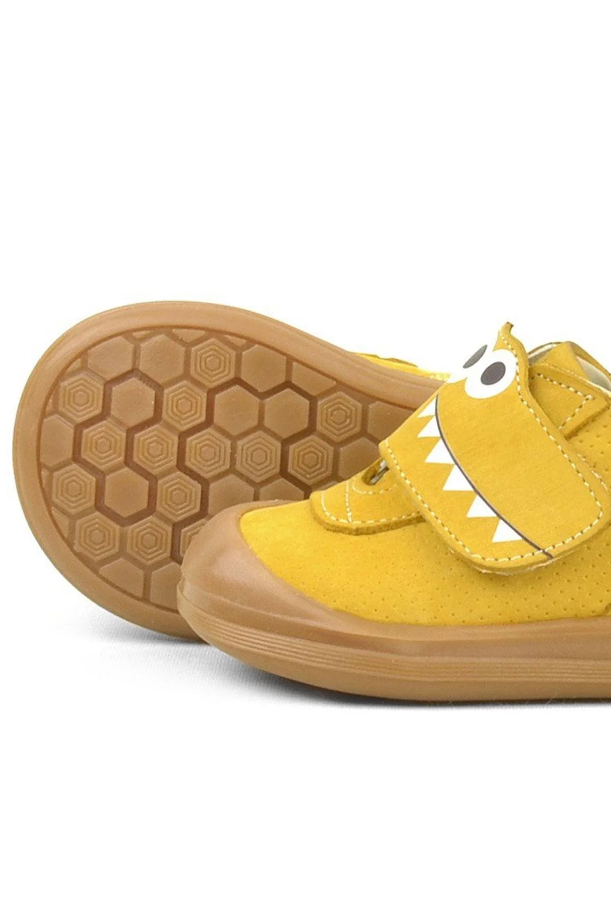 Rakerplus Dino Hakiki Deri Sarı Yüksek Bilekli Bebek Ayakkabı