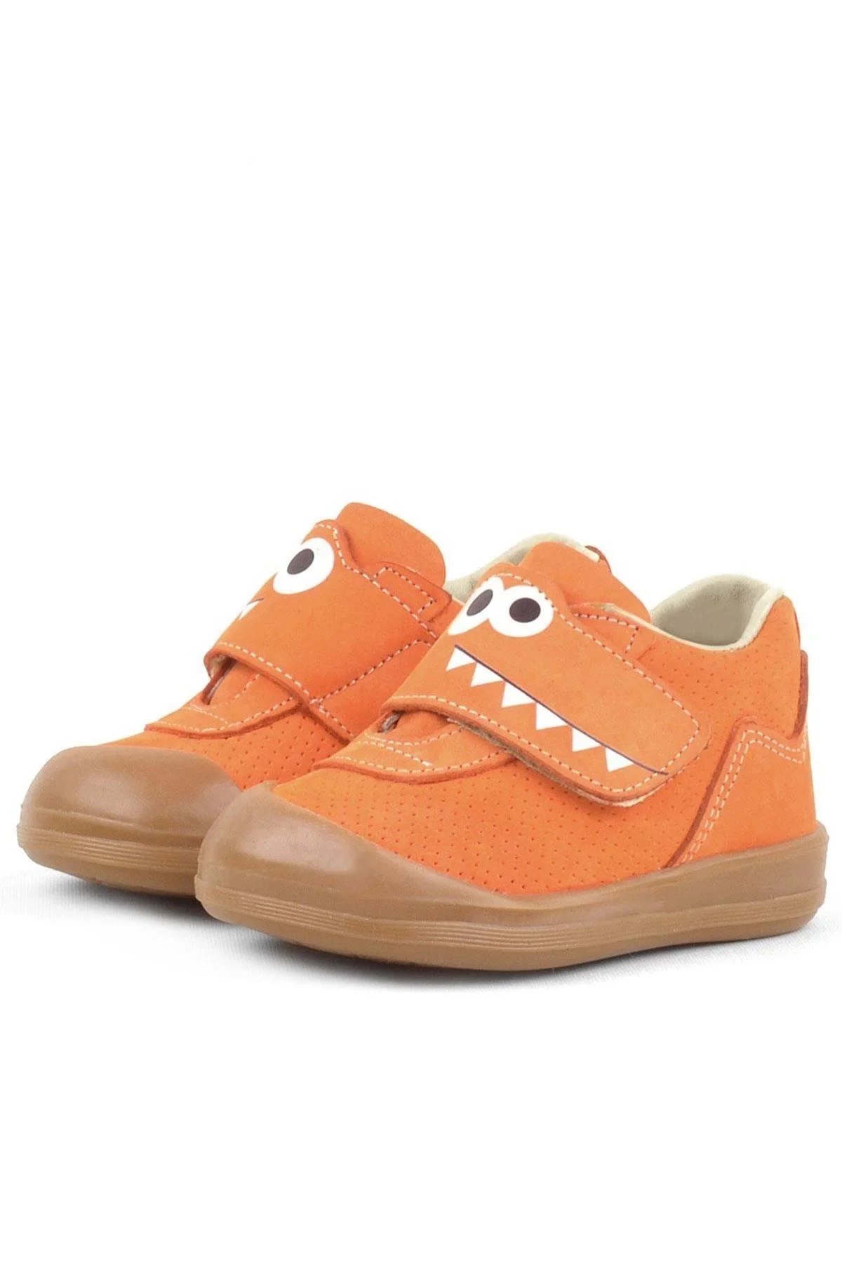 Rakerplus Dino Hakiki Deri Turuncu Yüksek Bilekli Bebek Ayakkabı