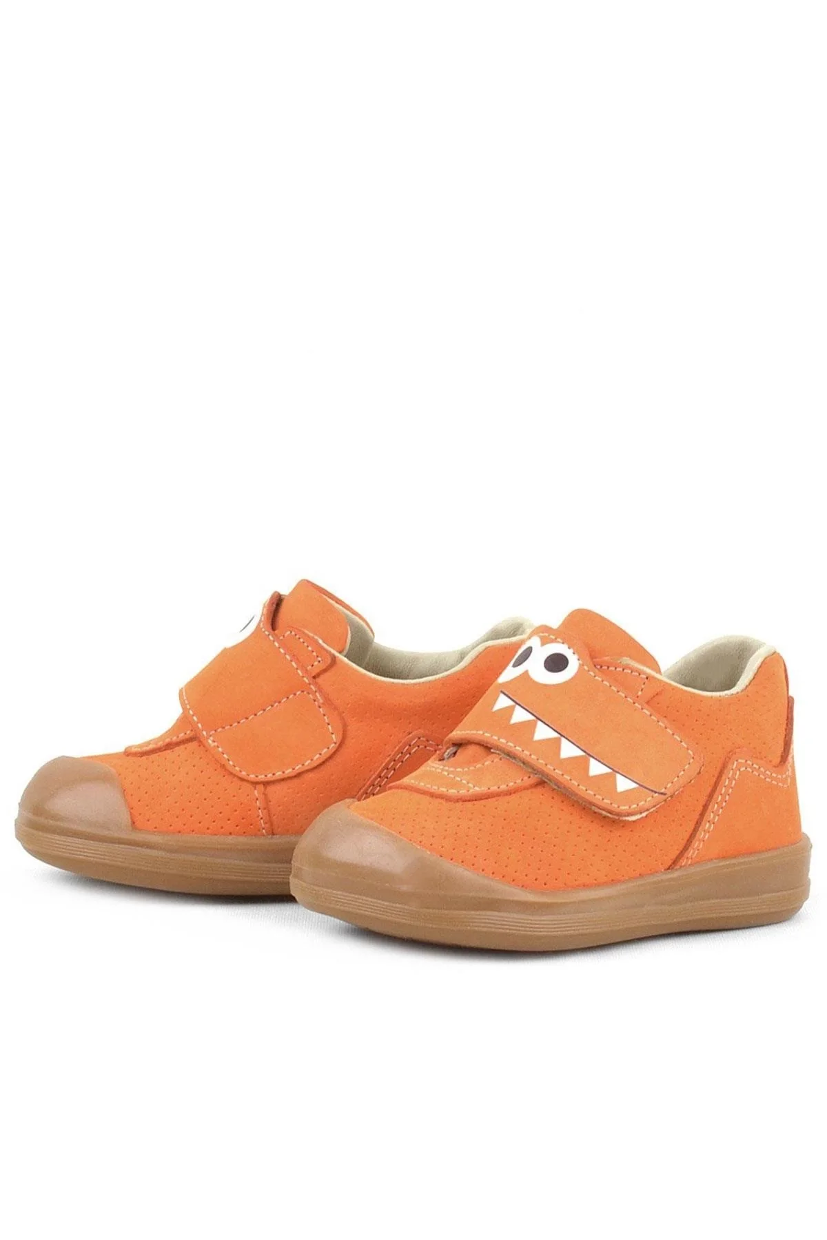 Rakerplus Dino Hakiki Deri Turuncu Yüksek Bilekli Bebek Ayakkabı