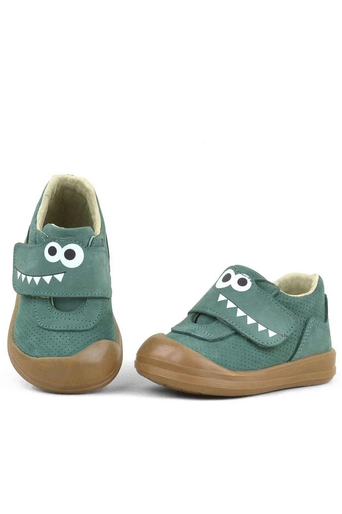 Rakerplus Dino Hakiki Deri Yeşil Yüksek Bilekli Bebek Ayakkabı