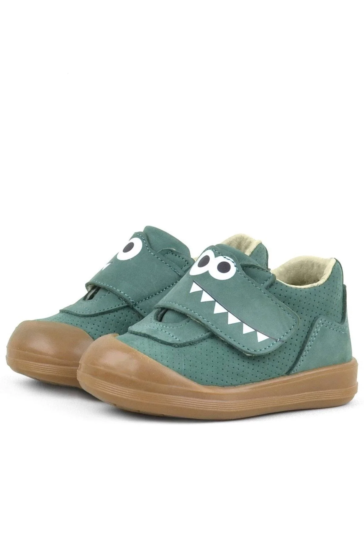 Rakerplus Dino Hakiki Deri Yeşil Yüksek Bilekli Bebek Ayakkabı