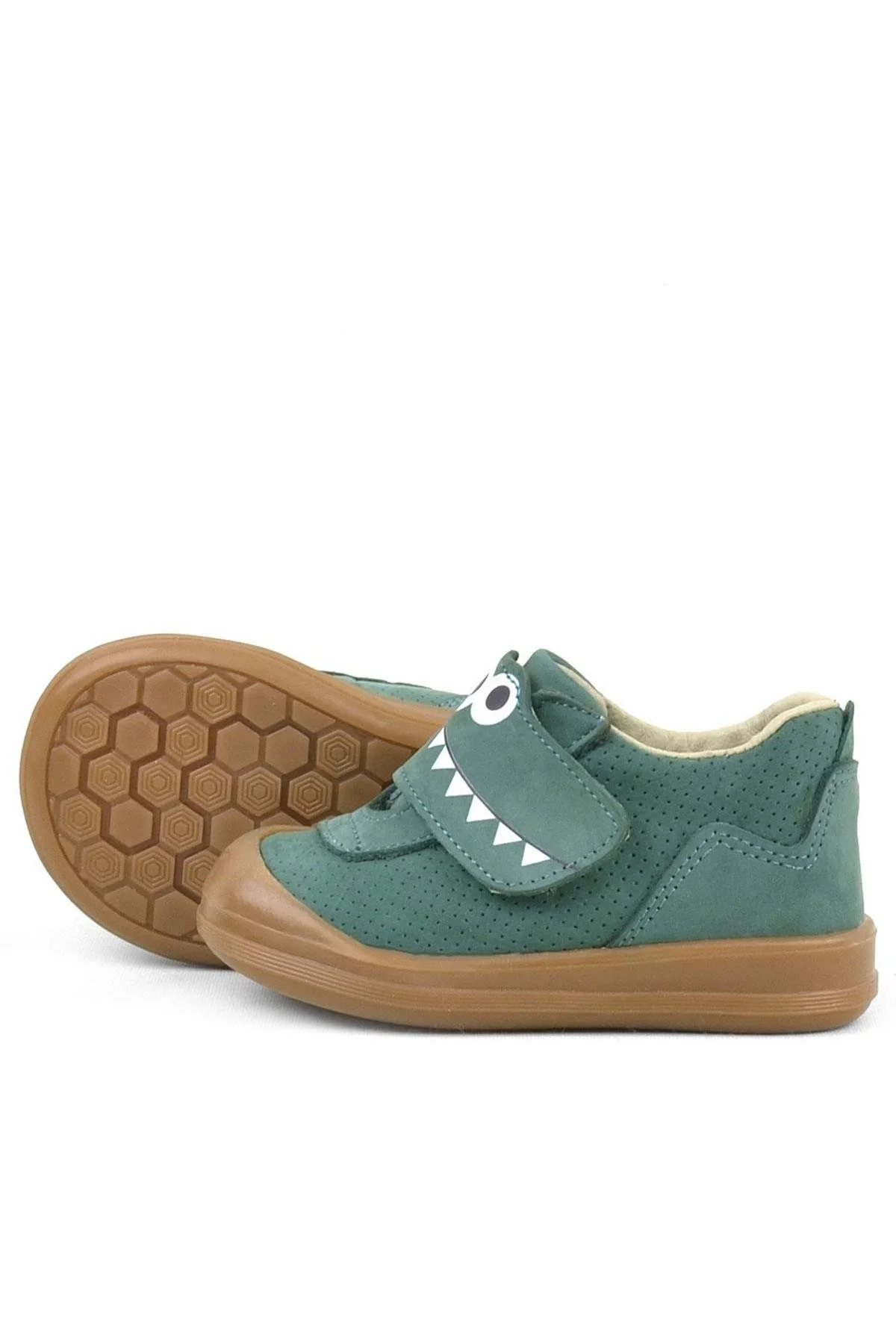 Rakerplus Dino Hakiki Deri Yeşil Yüksek Bilekli Bebek Ayakkabı