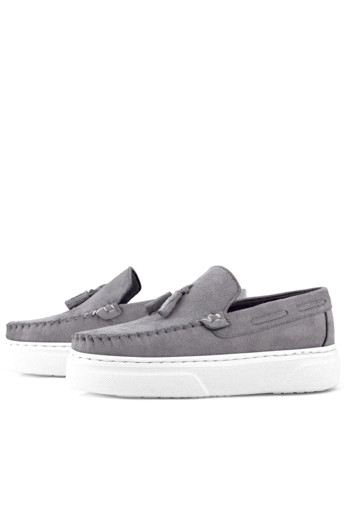 Rakerplus Gri Hafif Tabanlı Erkek Çocuk Makosen Ayakkabı