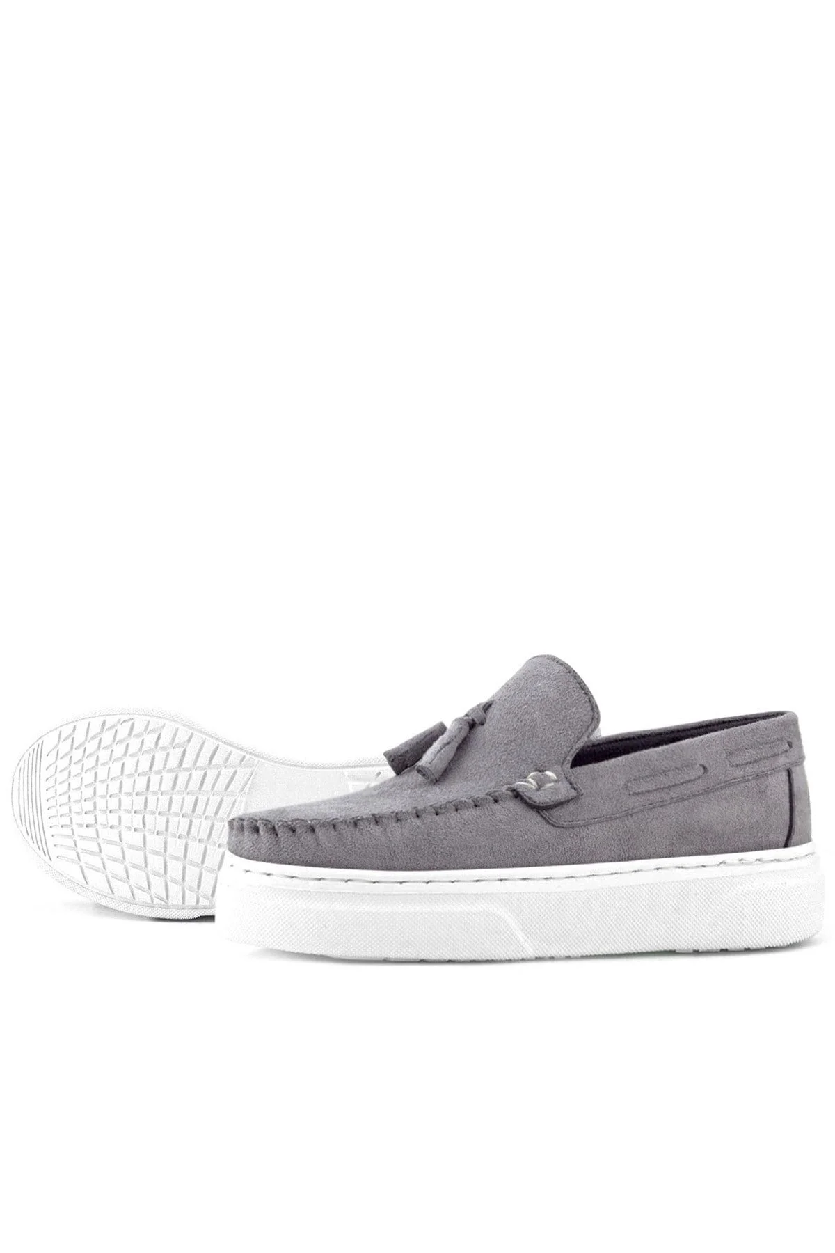 Rakerplus Gri Hafif Tabanlı Erkek Çocuk Makosen Ayakkabı