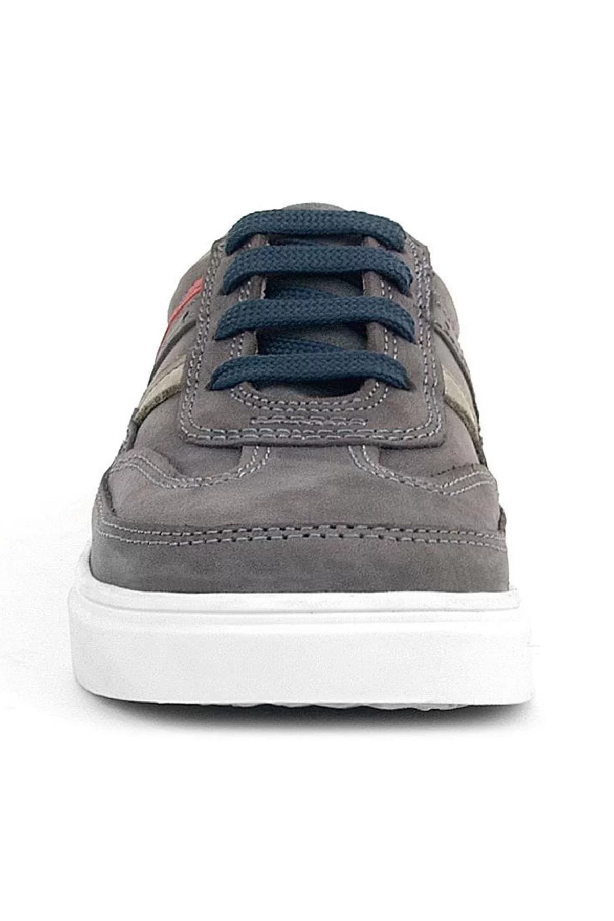Rakerplus Gri Hakiki Deri Bağcıklı Erkek Çocuk Sneaker Ayakkabı