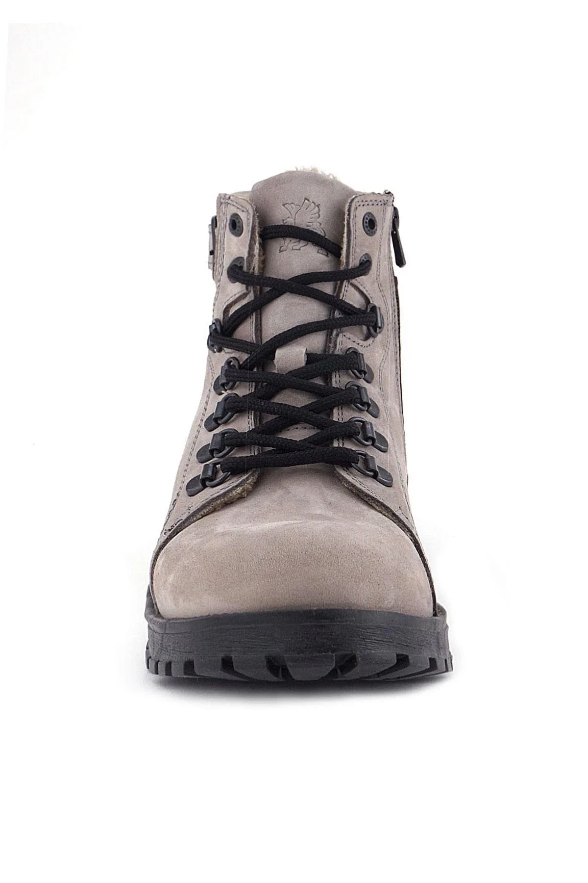 Rakerplus Griffon Hakiki Deri Açık Gri Bağcıklı Fermuarlı Bot