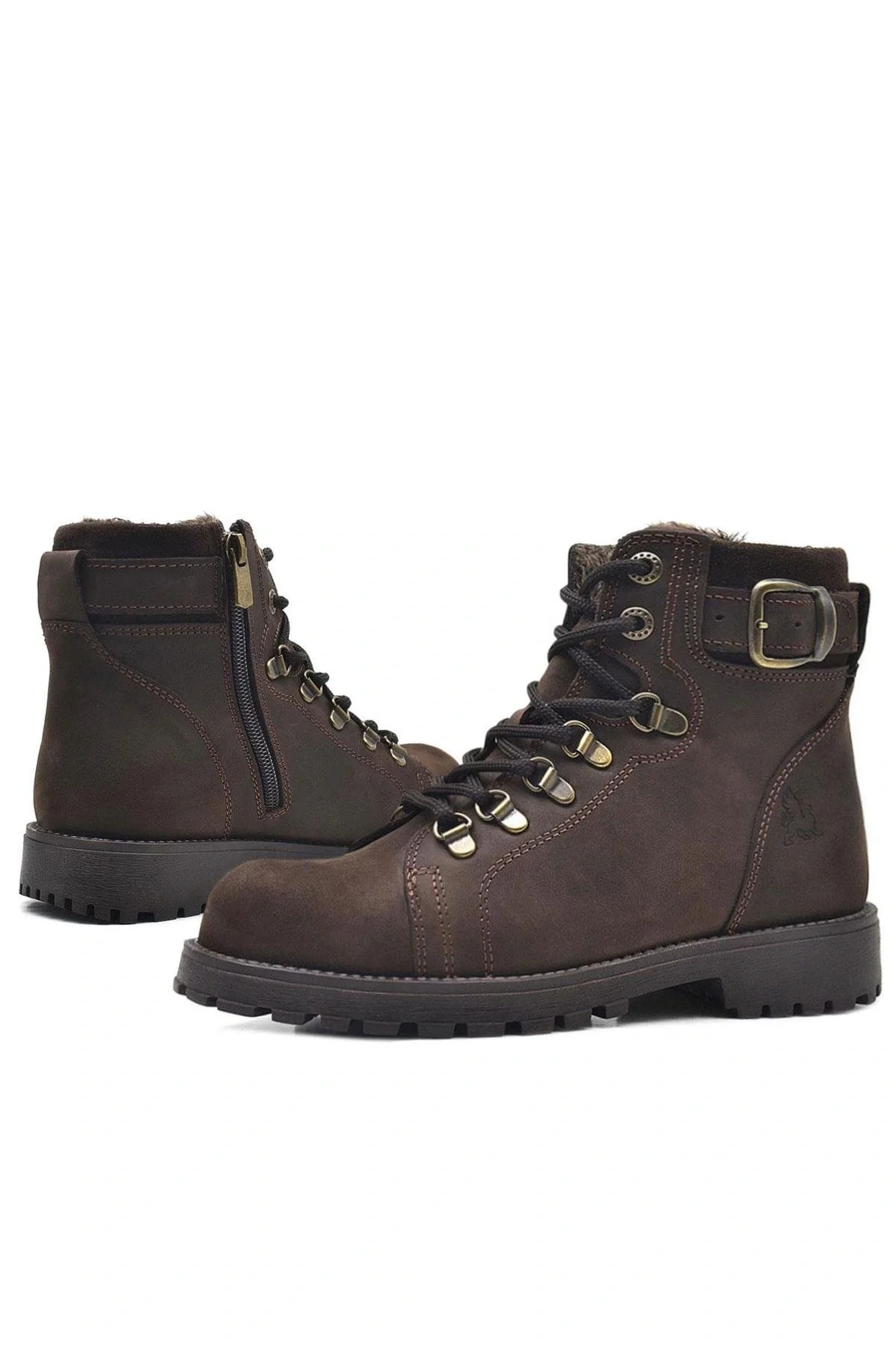 Rakerplus Griffon Hakiki Deri Fermuarlı Kışlık Çocuk Bot