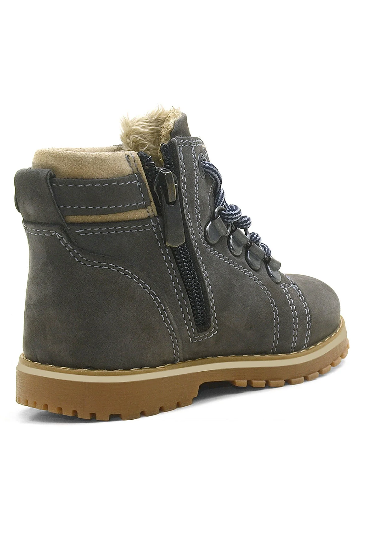 Rakerplus Griffon Hakiki Deri Gri Kürklü Bebek Bot