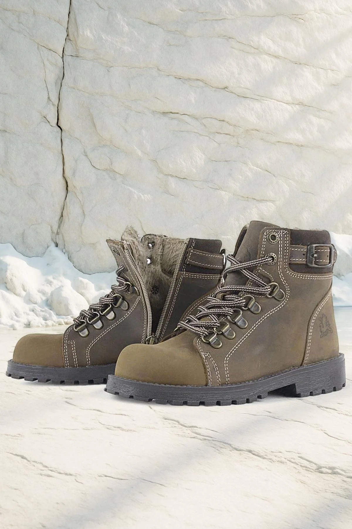 Rakerplus Griffon Hakiki Deri Kum Fermuarlı Kışlık Çocuk Bot